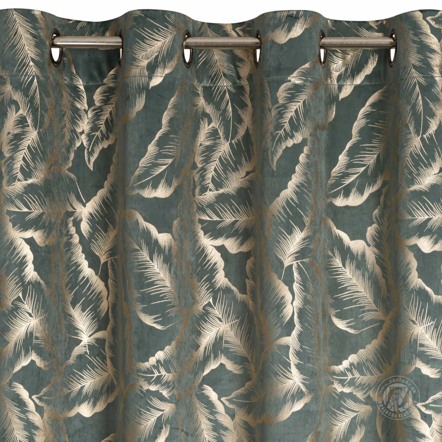 Záves MILENA na krúžkoch 140x250 cm mätový/šampanský