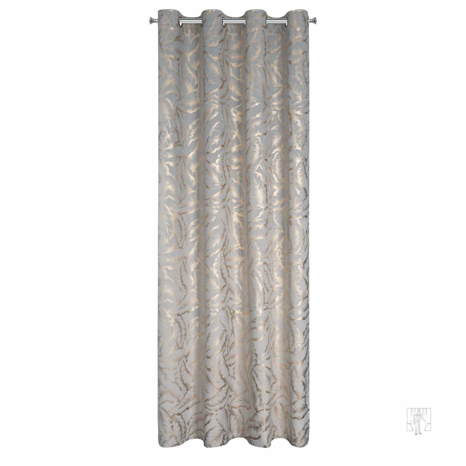 Záves MILENA na krúžkoch 140x250 cm strieborný/šampanský
