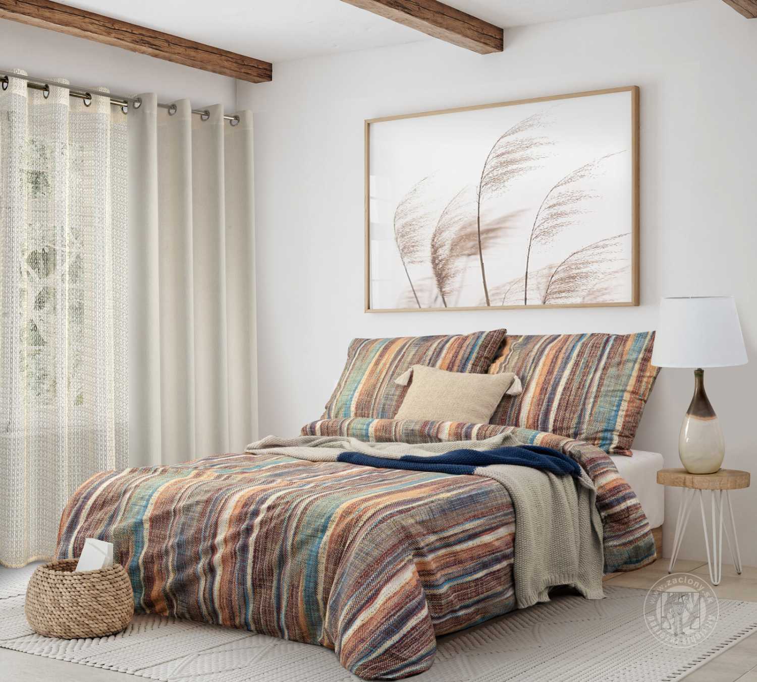 Deka PLED 130x170cm béžová/granátová