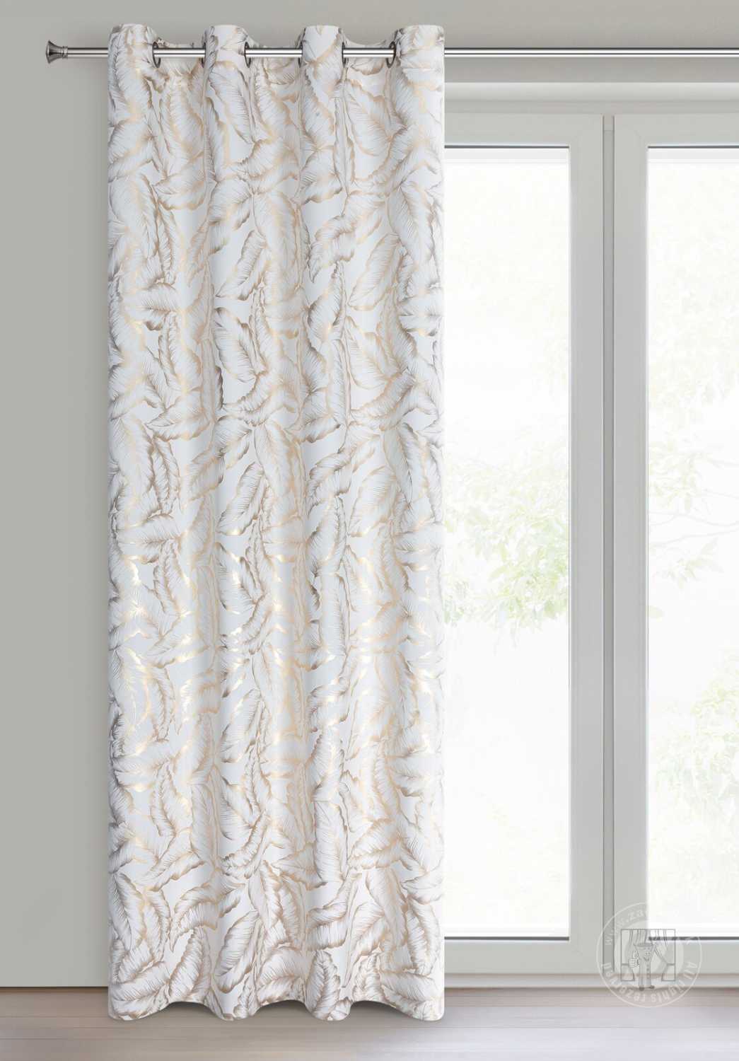 Záves MILENA na krúžkoch 140x250 cm biely/šampanský