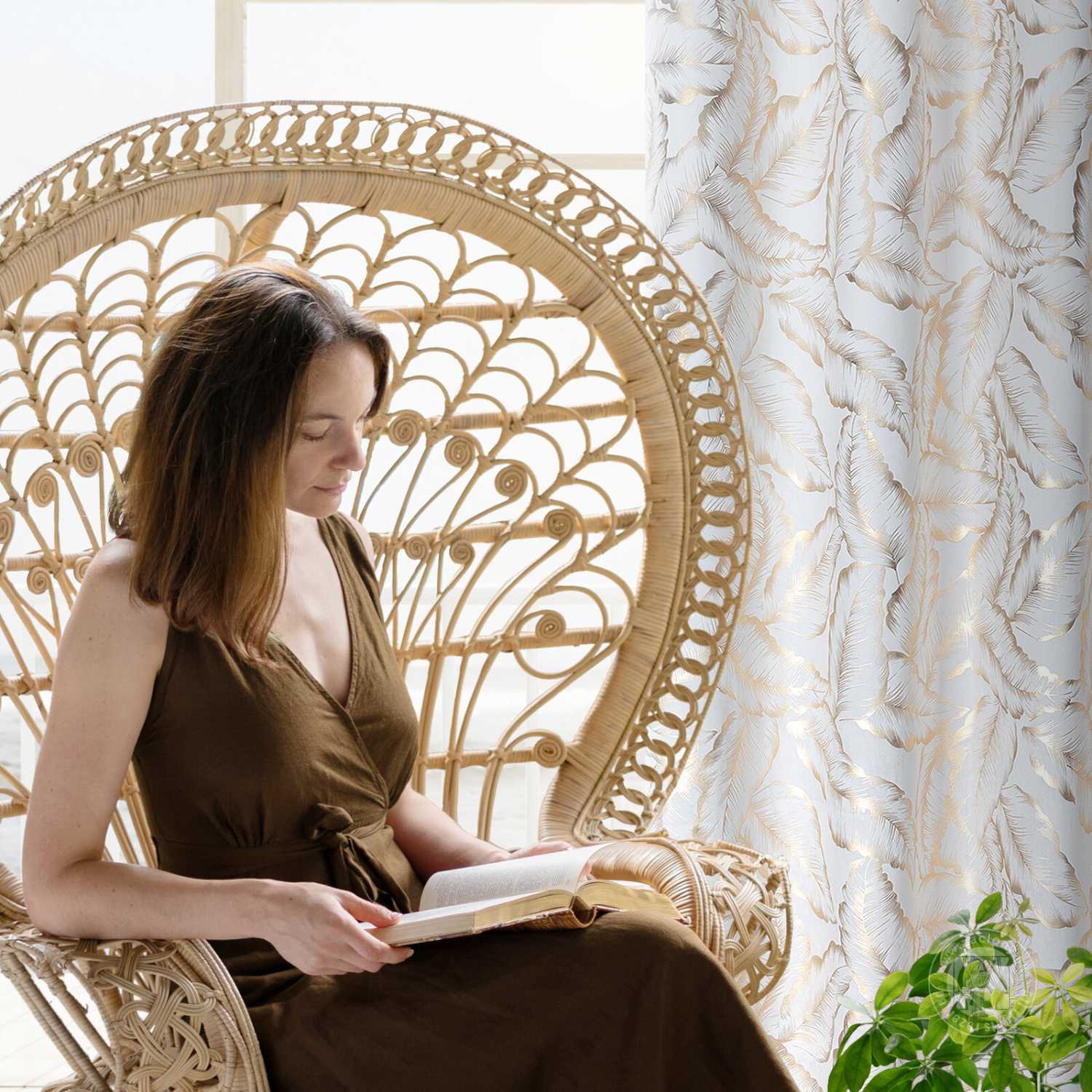 Záves MILENA na krúžkoch 140x250 cm biely/šampanský