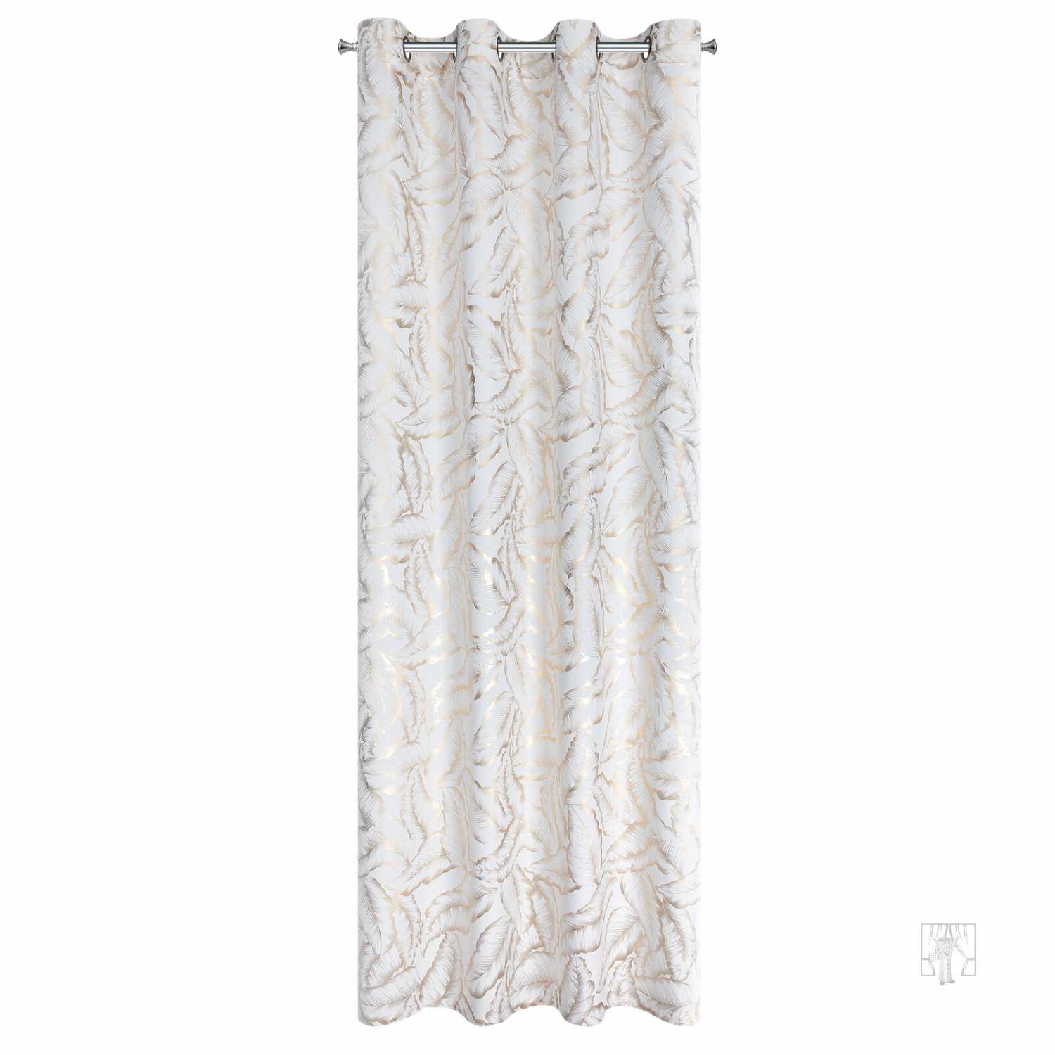 Záves MILENA na krúžkoch 140x250 cm biely/šampanský