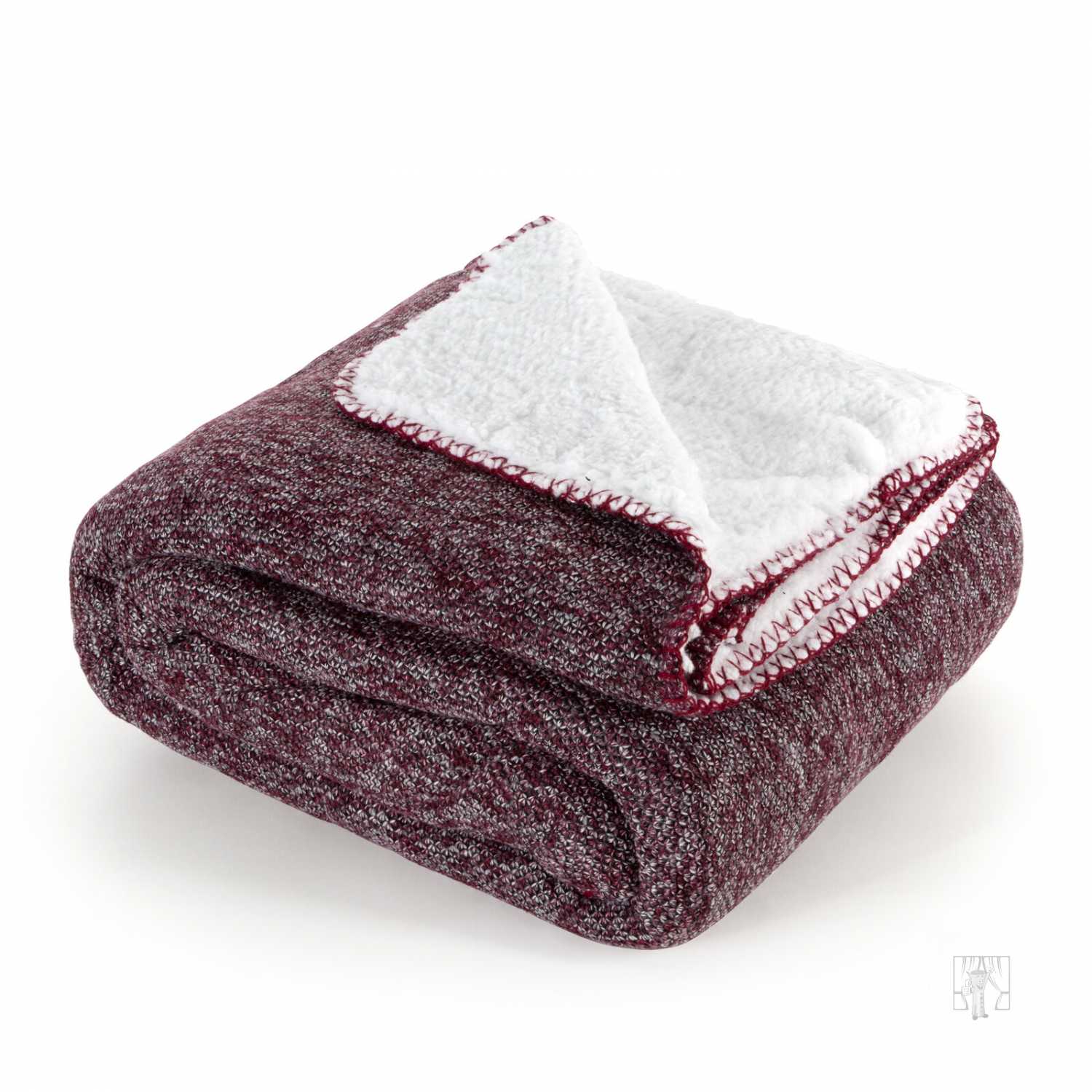 Deka obojstranná PANDA 150x200cm bordová/biela