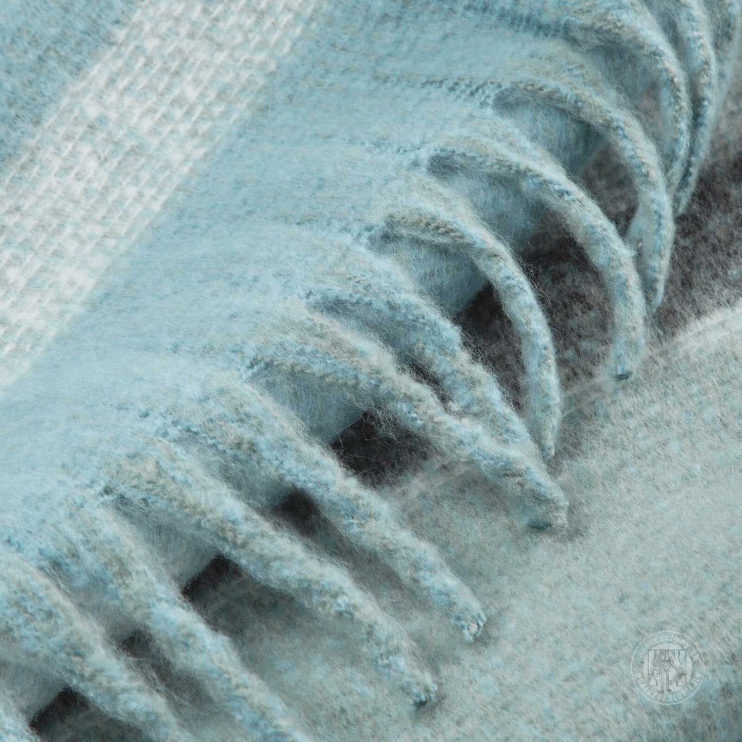 Deka so strapcami MOHER 130x170cm modrá/biela