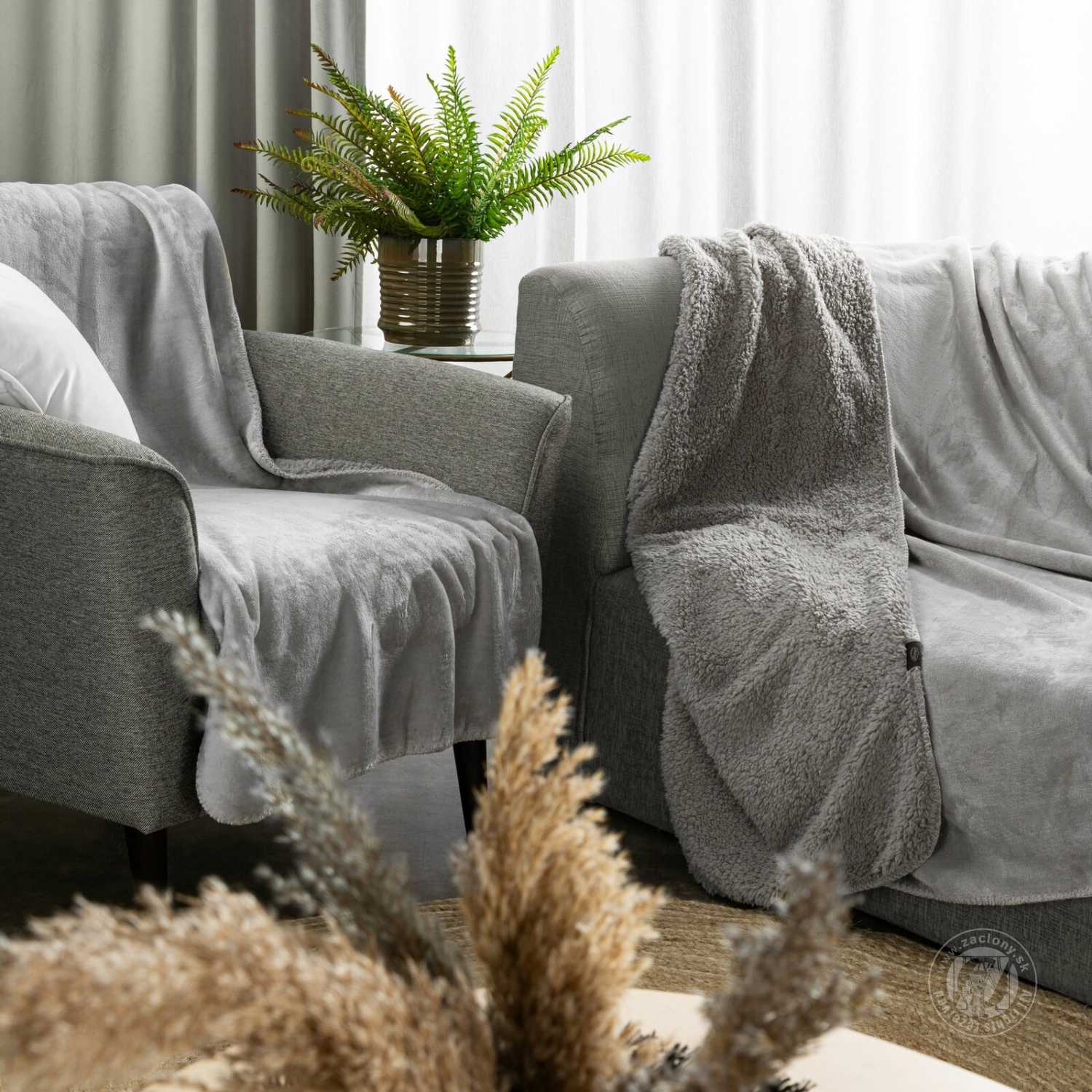 Deka obojstranná TEDY 70x160cm strieborná