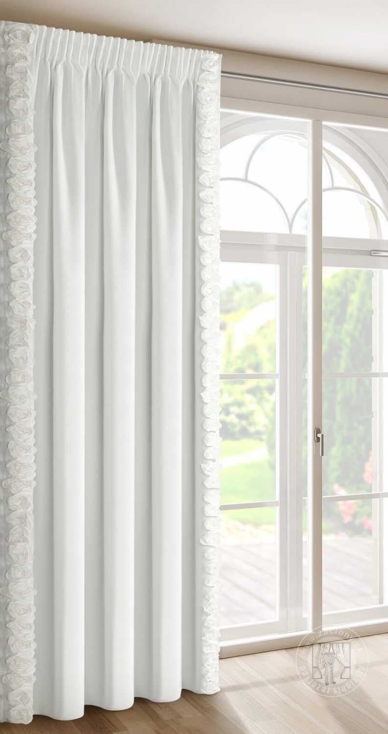 Záves ROSES na páske 140x270cm biely