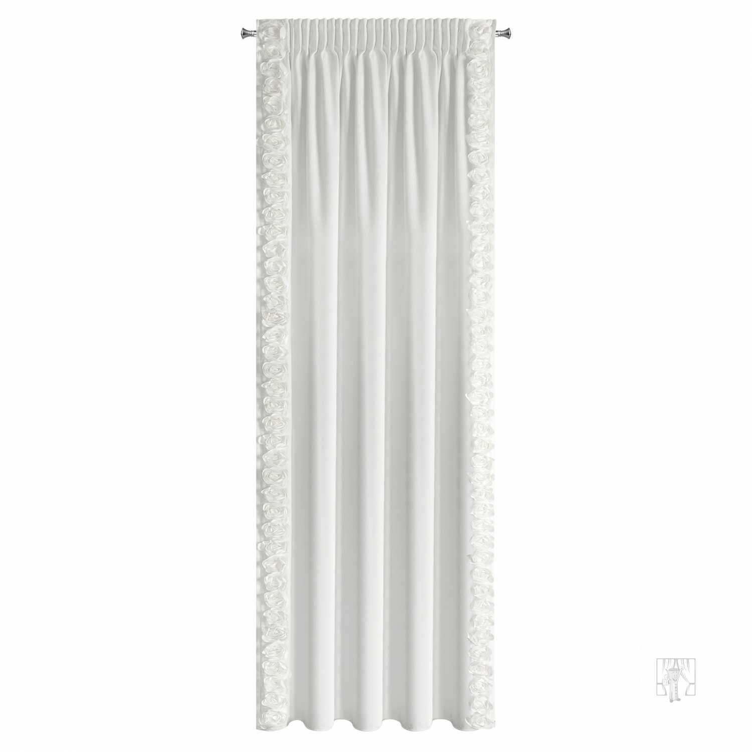 Záves ROSES na páske 140x270cm biely