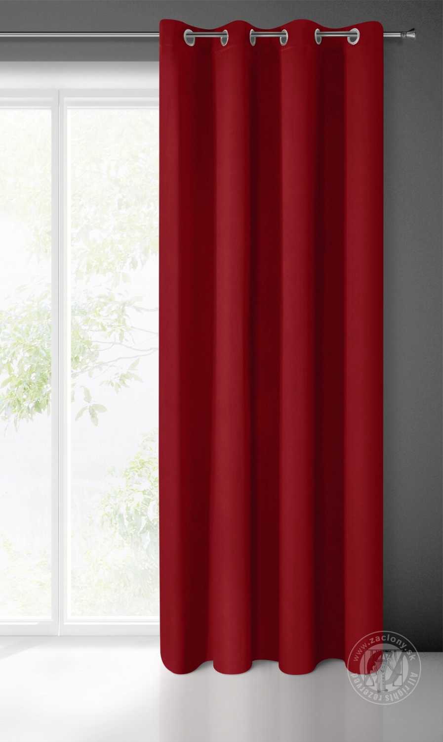 Záves BLACKOUT na krúžkoch 135x250cm červený