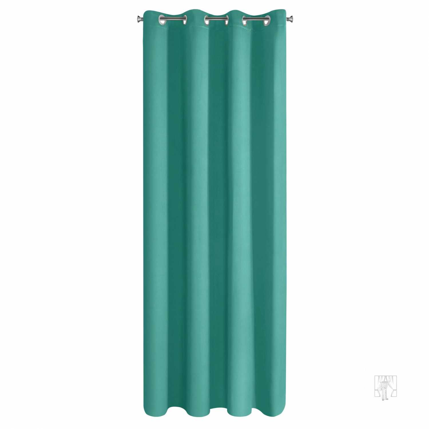 Záves BLACKOUT na krúžkoch 135x250cm tyrkysový