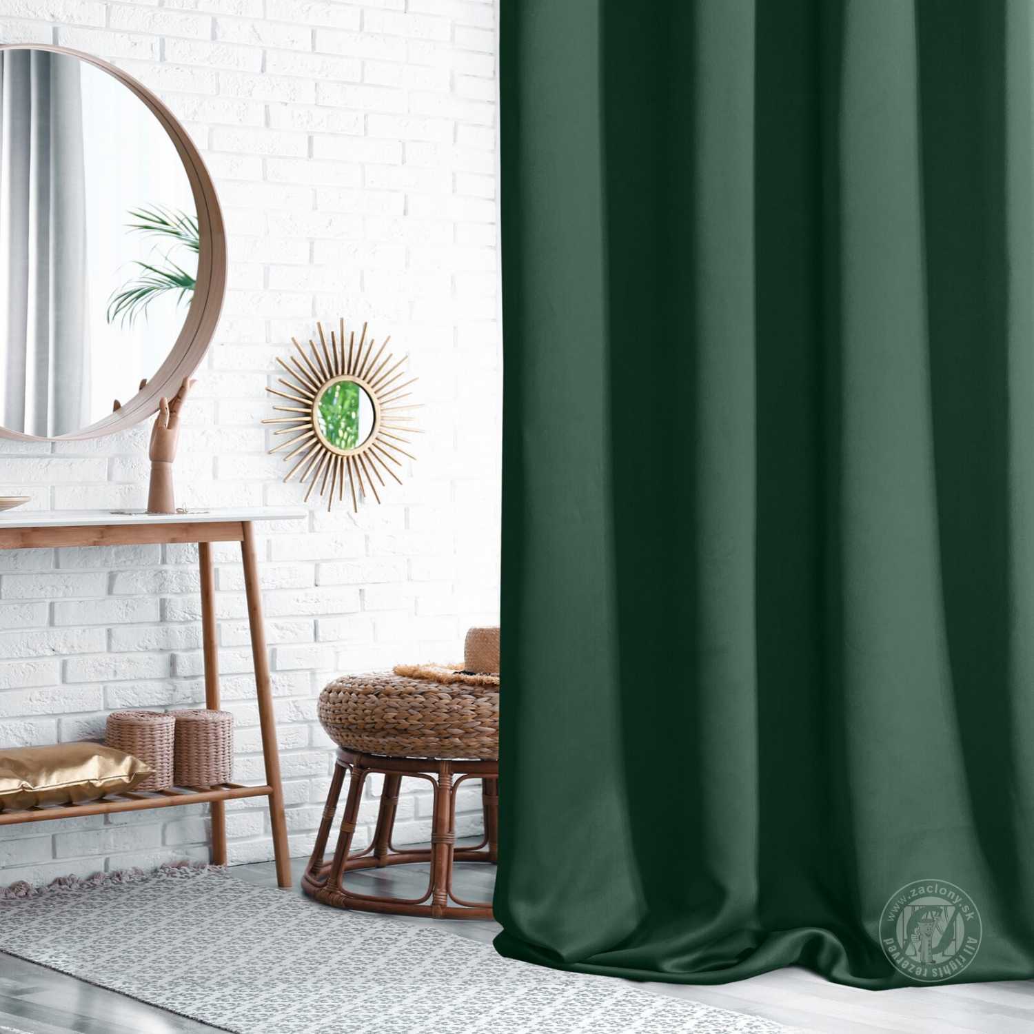 Záves BLACKOUT na krúžkoch 135x250cm tmavozelený