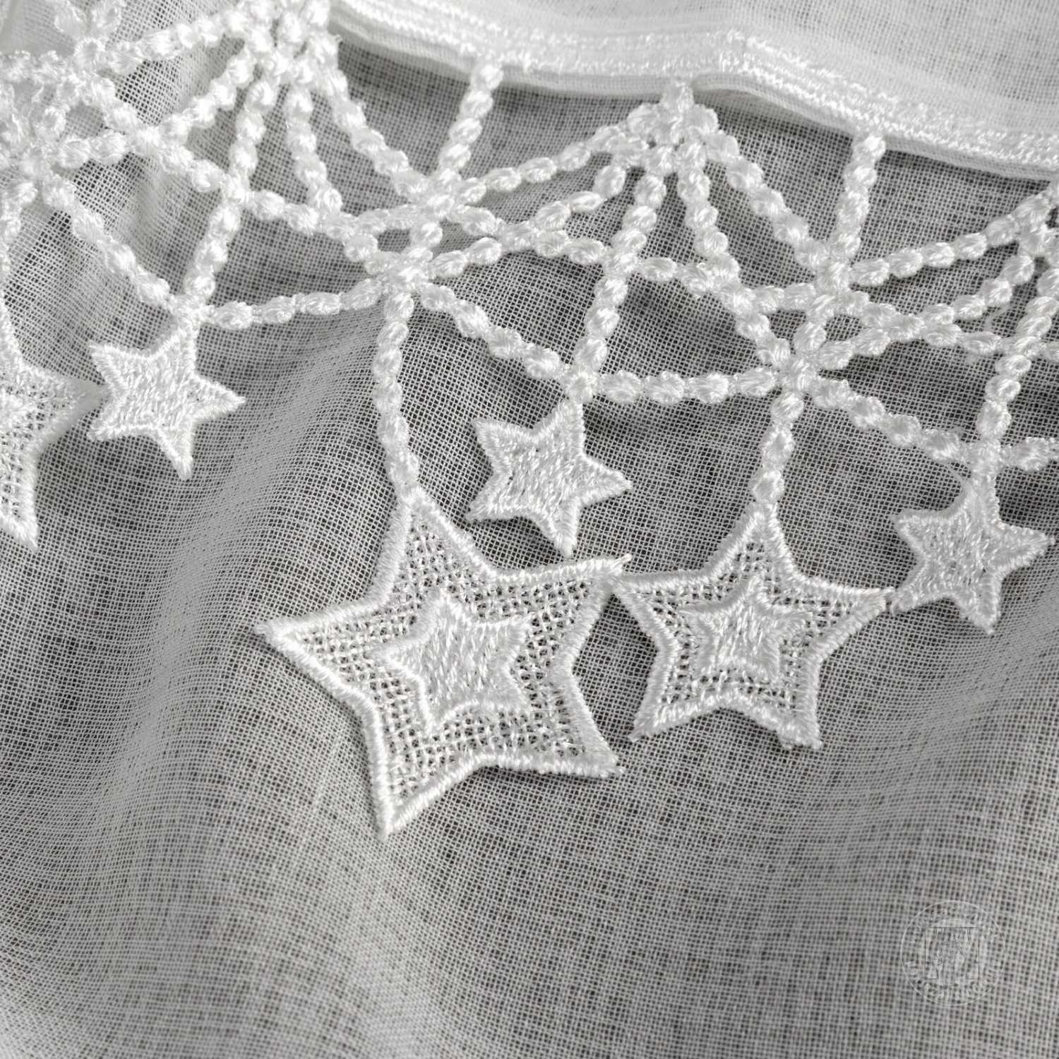 Vianočná záclona XMAS na krúžkoch 140x250cm biela