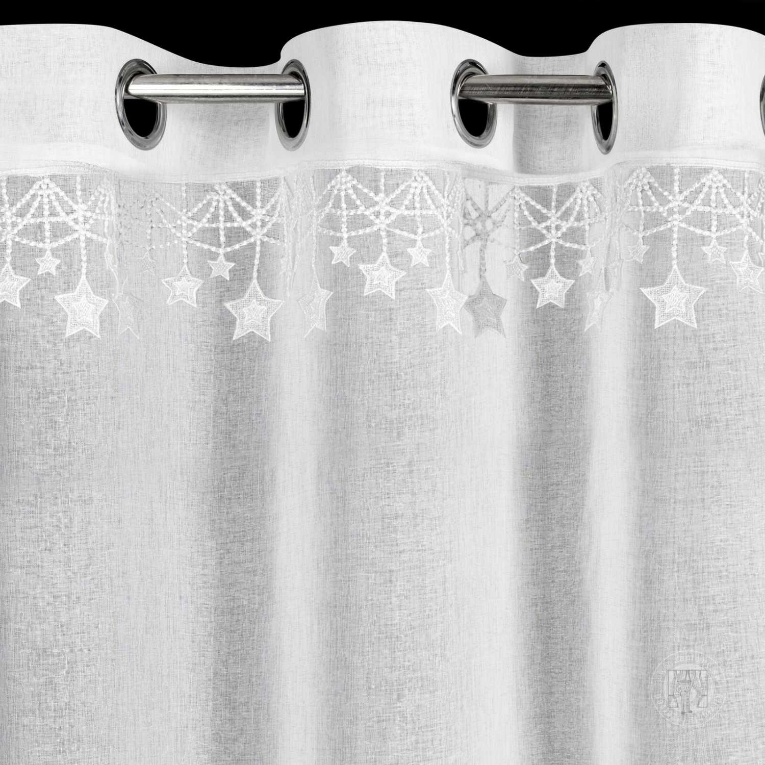 Vianočná záclona XMAS na krúžkoch 140x250cm biela