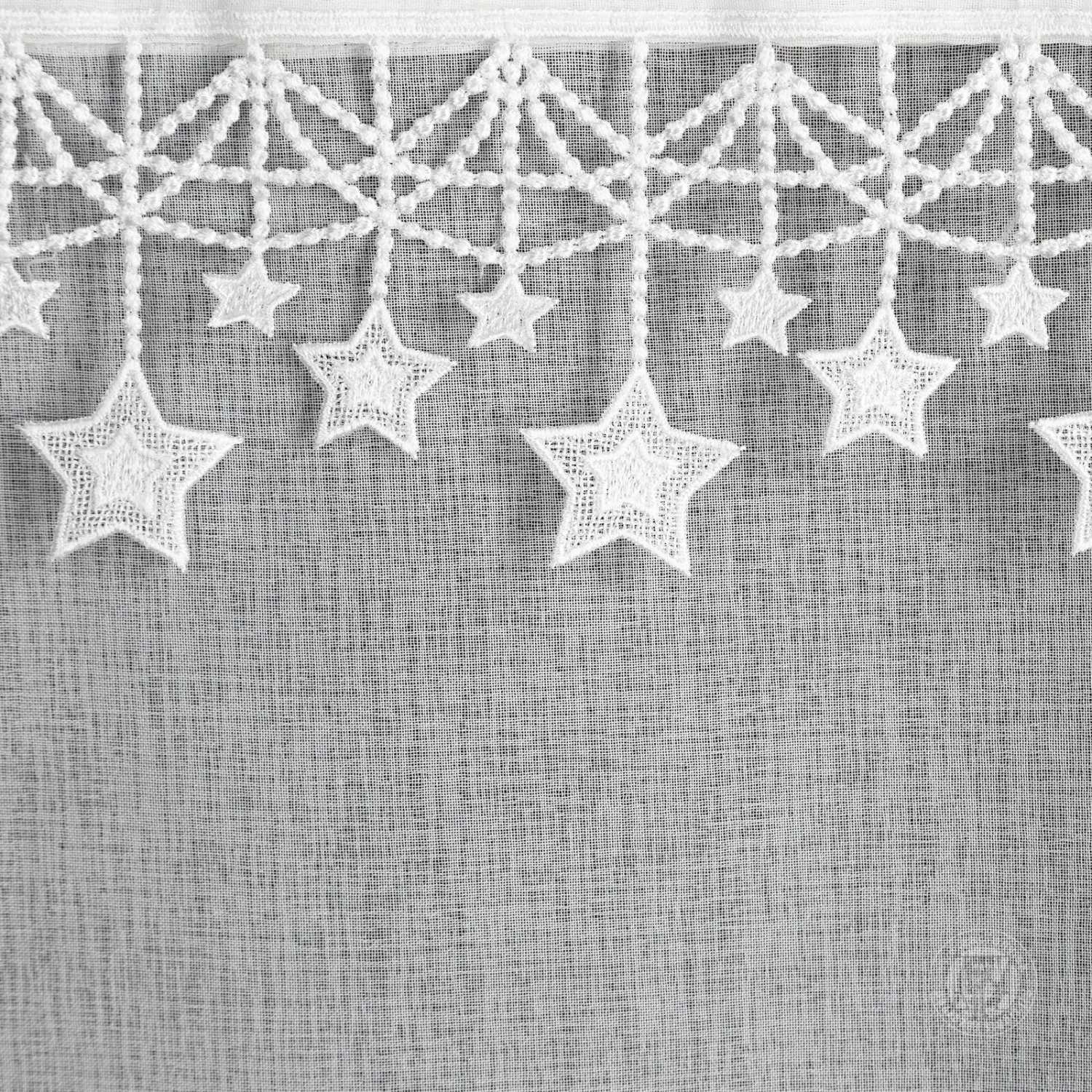 Vianočná záclona XMAS na krúžkoch 140x250cm biela