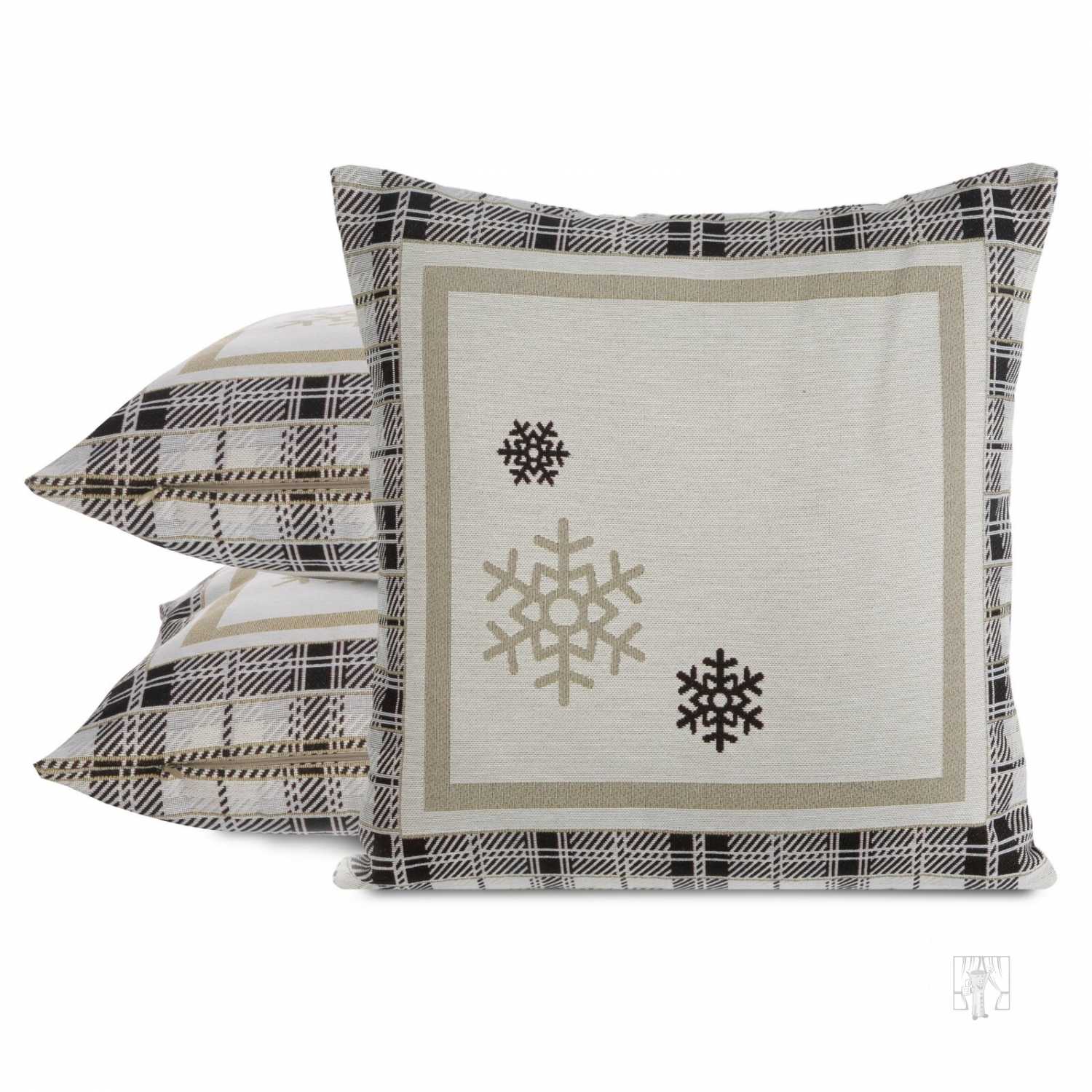 Vianočná obliečka na vankúš ANGEL 45x45cm naturálna/čierna