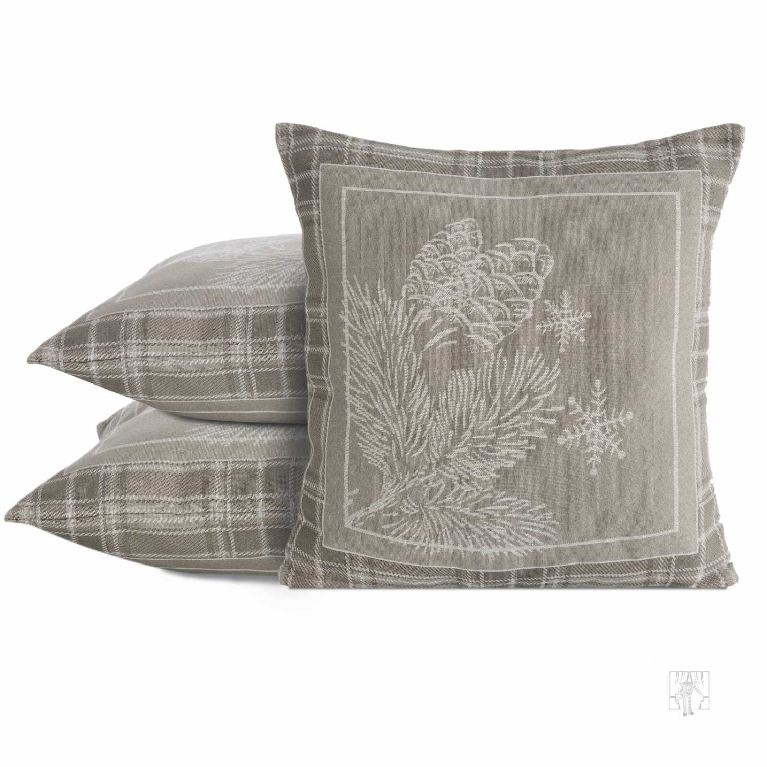 Vianočná obliečka na vankúš HOLLY 45x45cm tmavobéžová