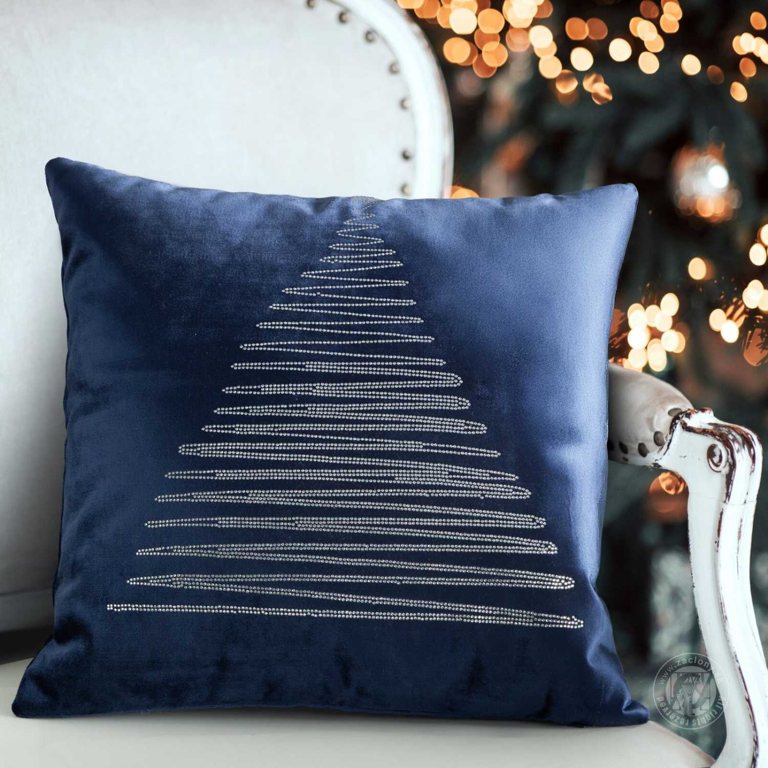 Vianočná obliečka na vankúš ROYAL 45x45cm granátová/strieborná
