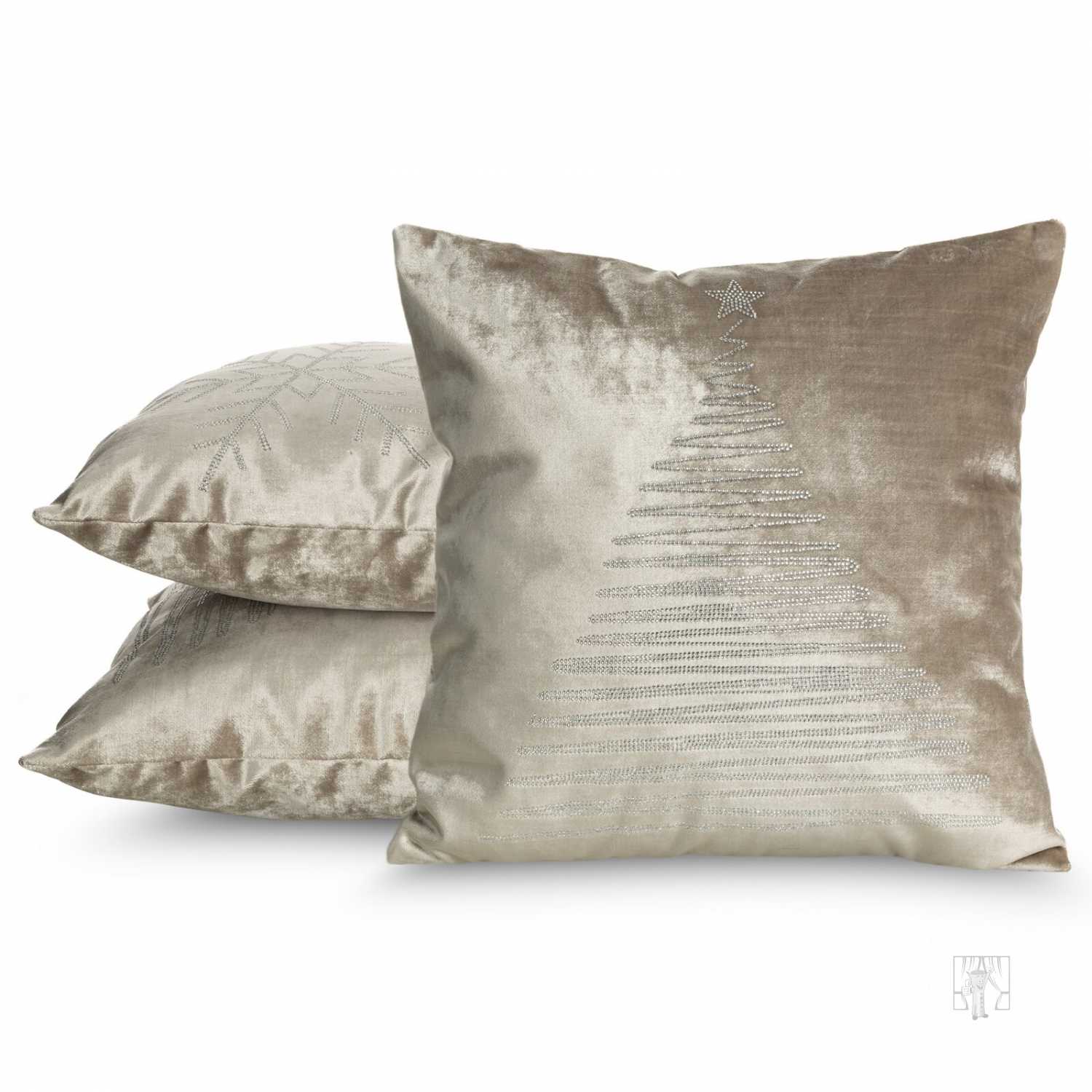 Vianočná obliečka na vankúš ROYAL 45x45cm béžová/strieborná