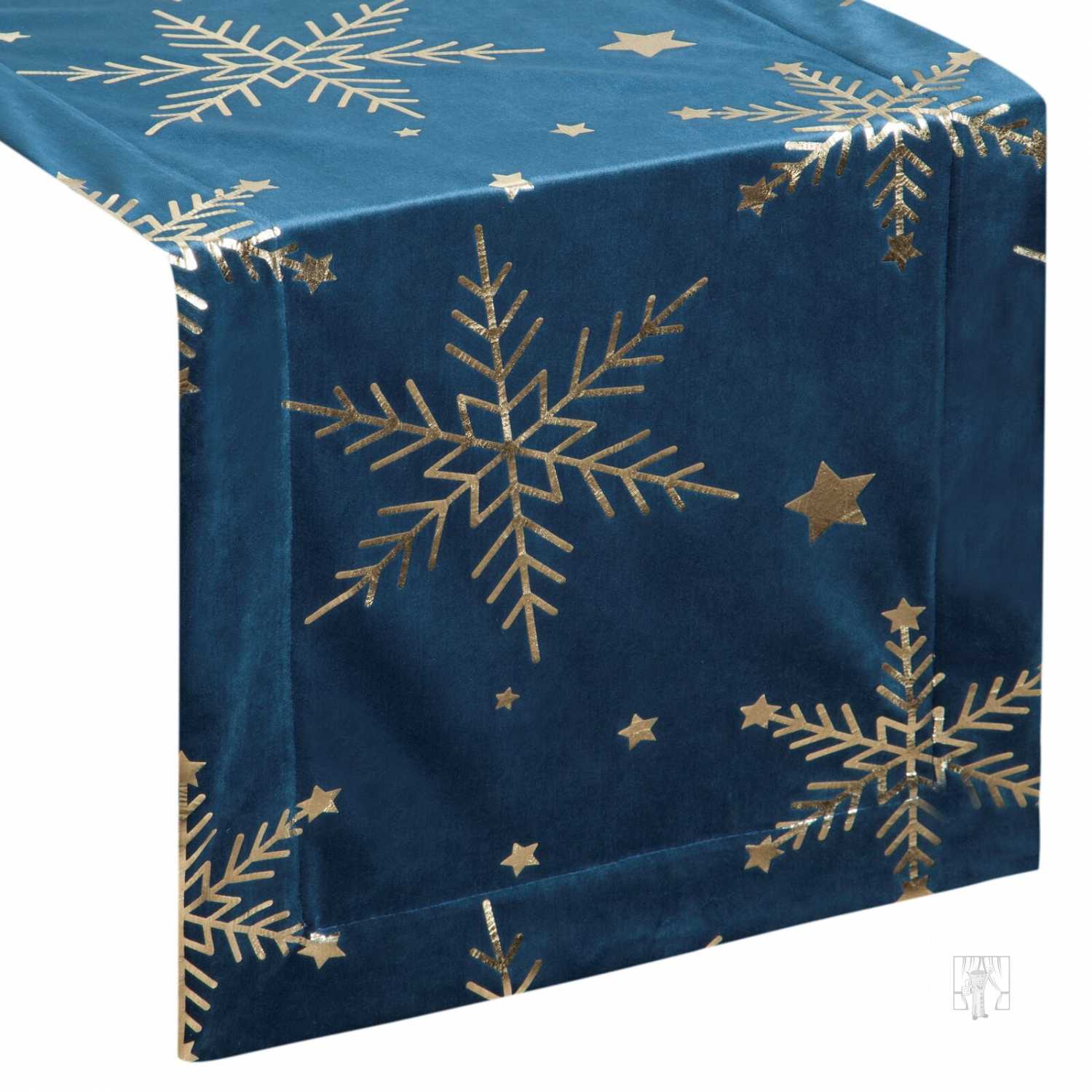 Vianočný obrus VLOČKY 40x140cm granátový/zlatý