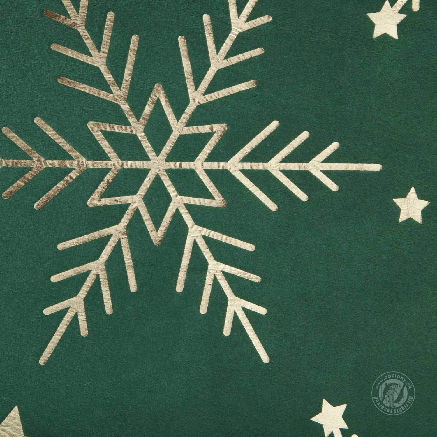 Vianočný obrus VLOČKY 85x85cm zelený/zlatý