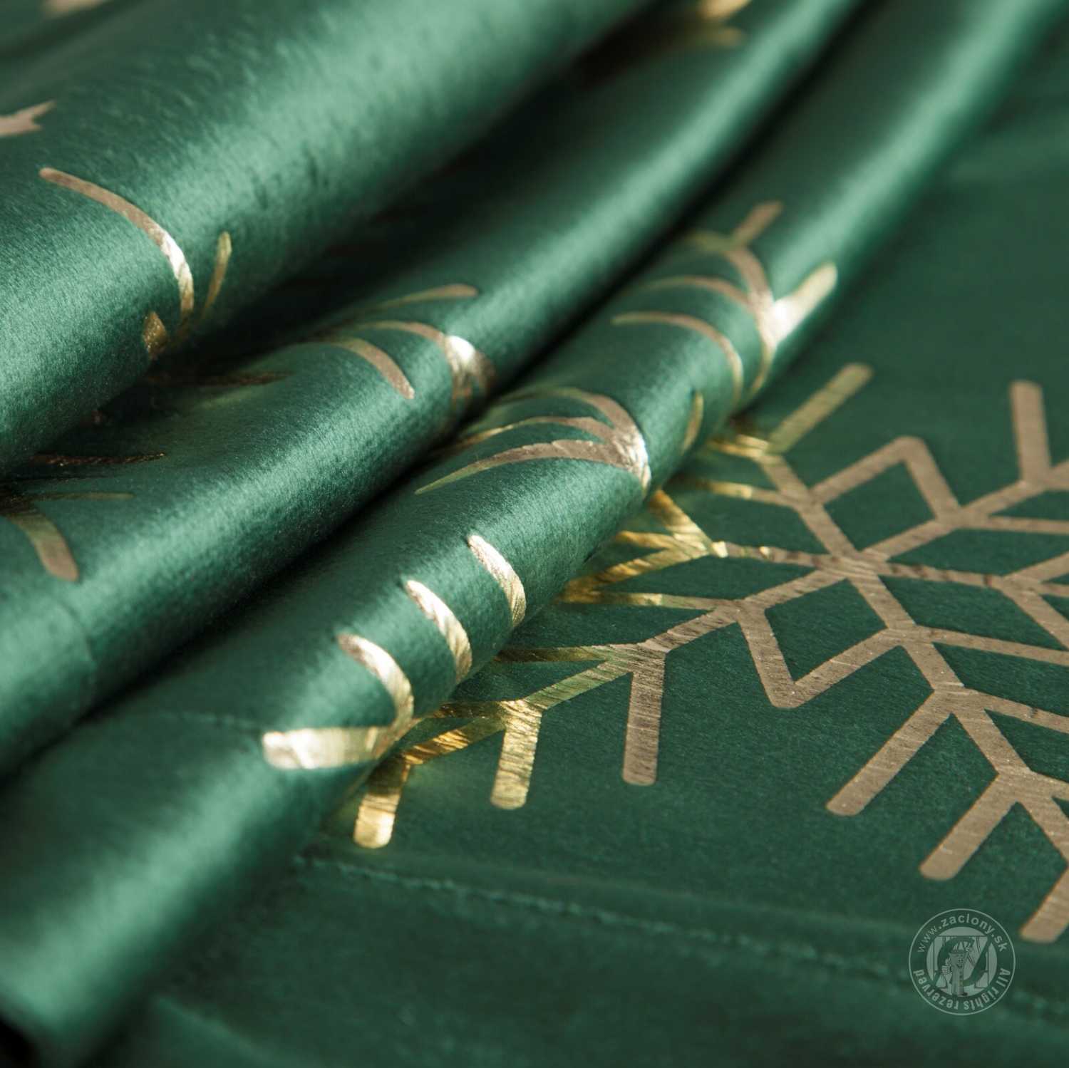 Vianočný obrus VLOČKY 85x85cm zelený/zlatý