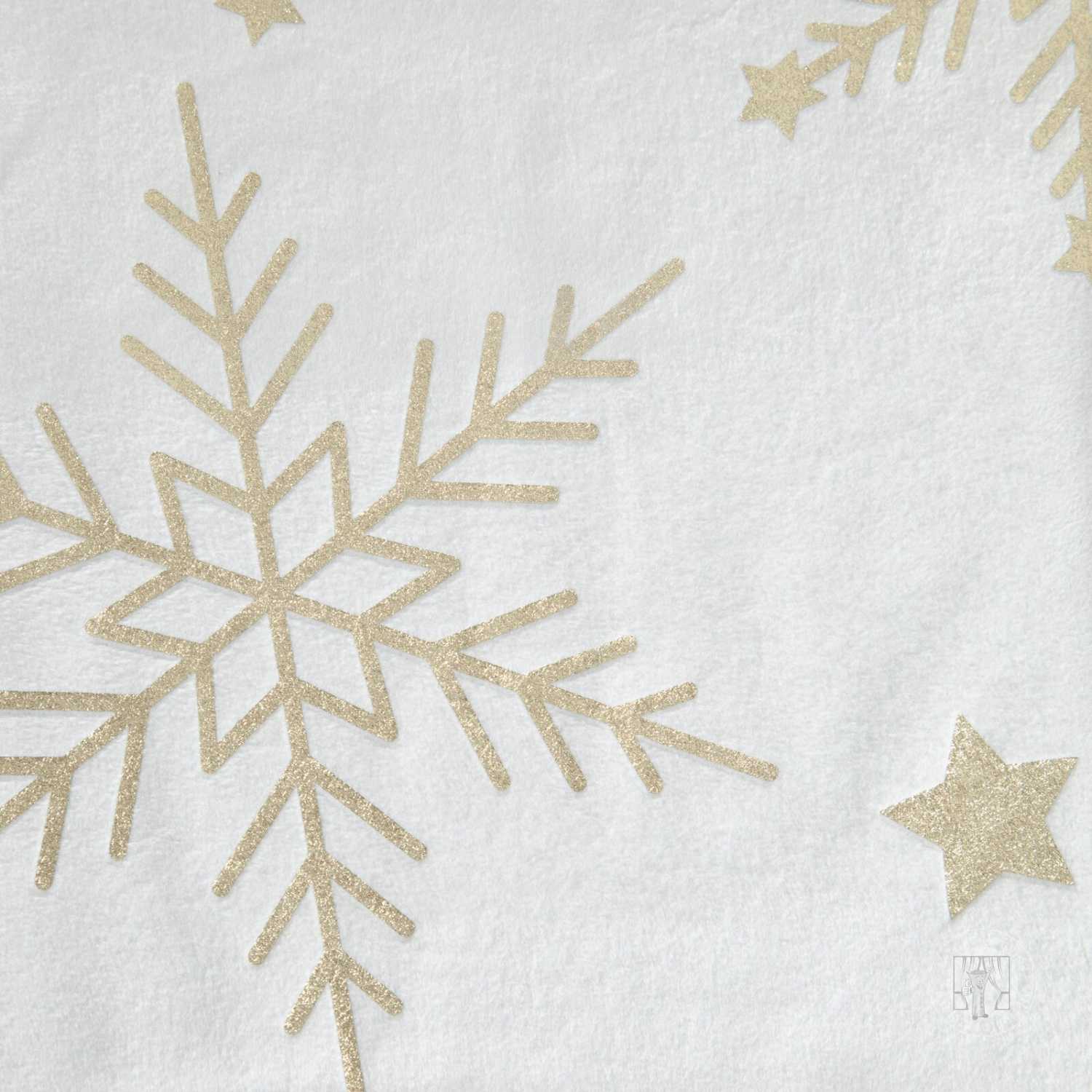 Vianočný obrus VLOČKY 85x85cm biely/zlatý
