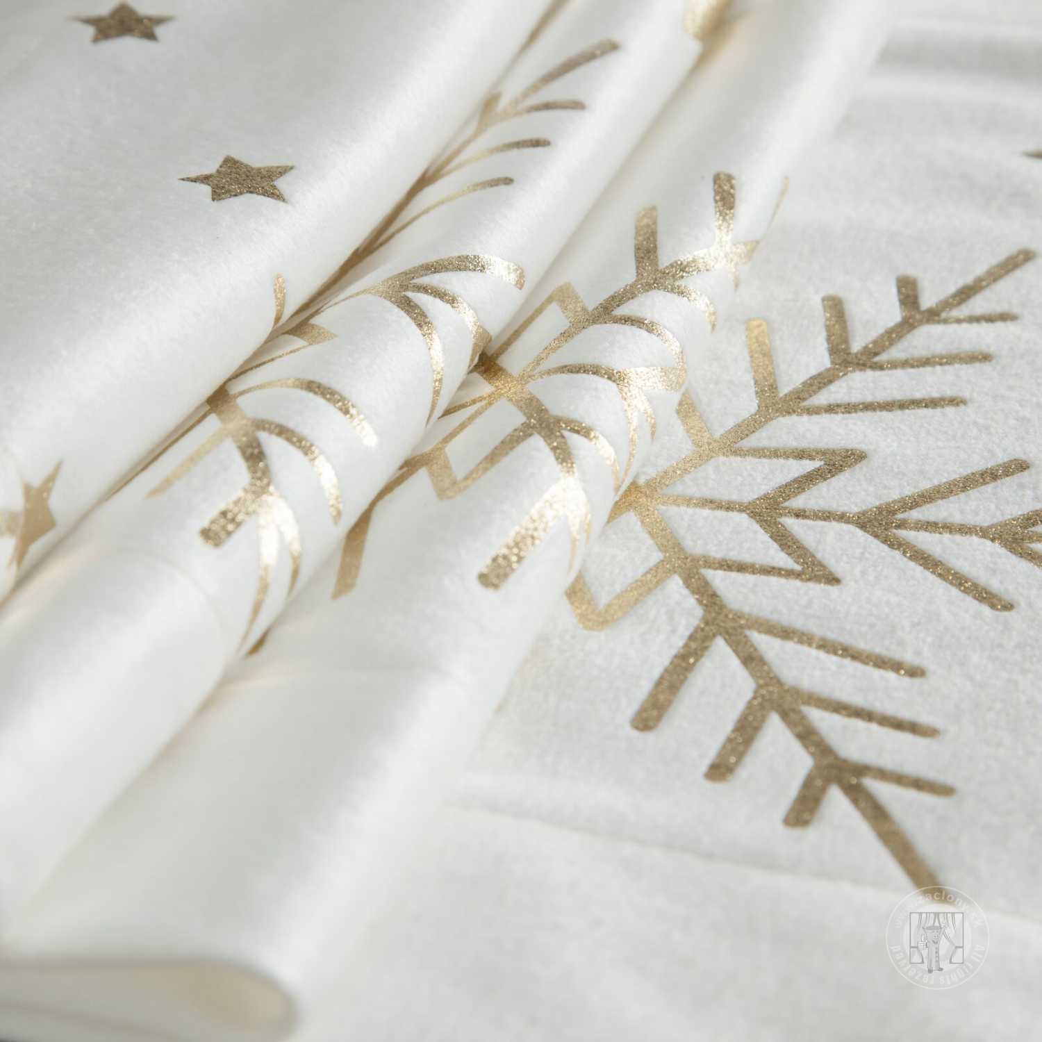 Vianočný obrus VLOČKY 85x85cm biely/zlatý