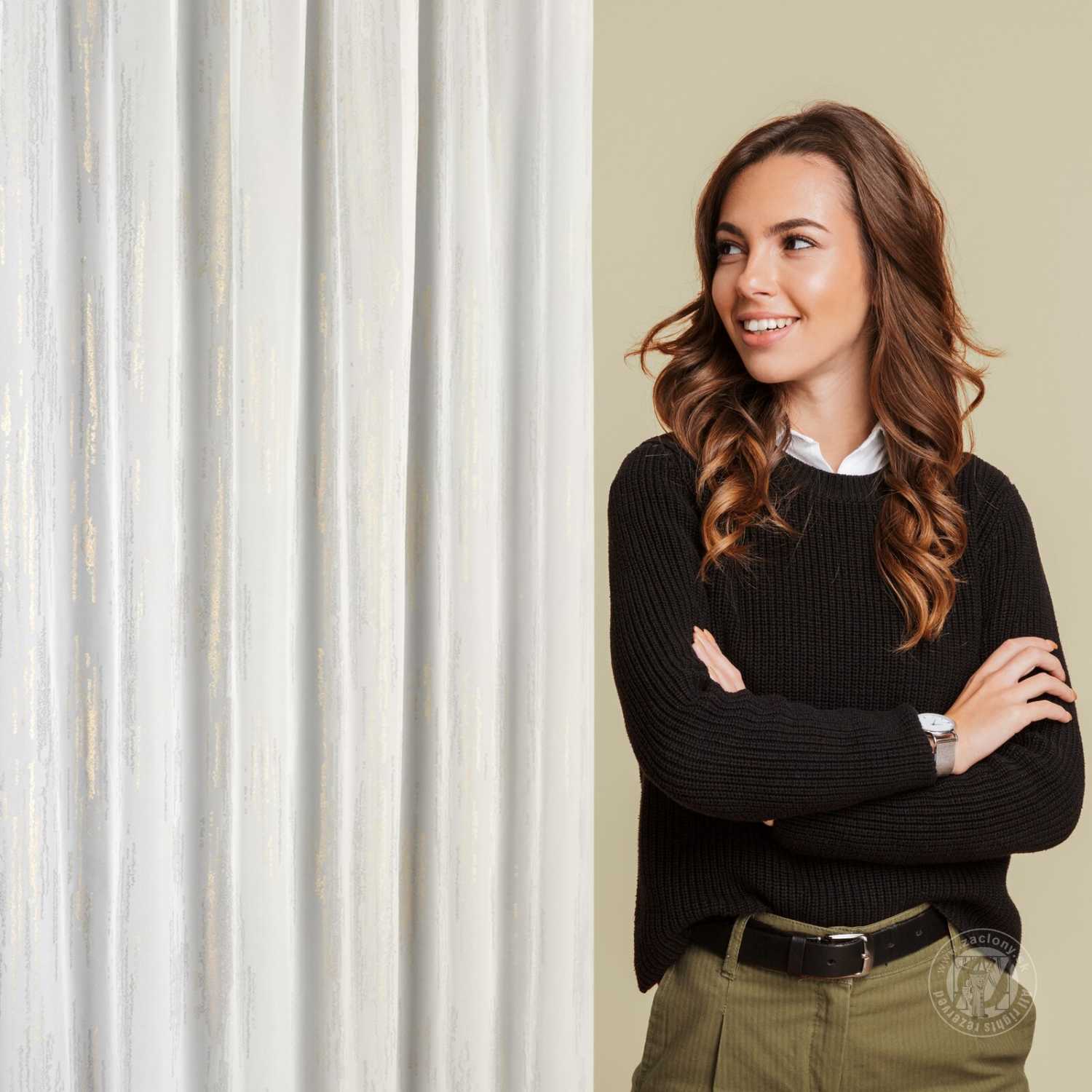 Vianočná záclona ASTRA na páske 140x270cm biela