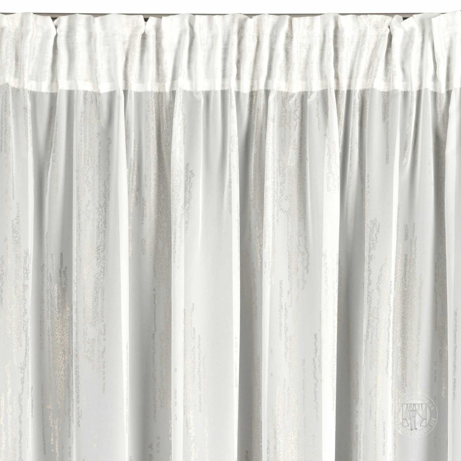 Vianočná záclona ASTRA na páske 140x270cm biela