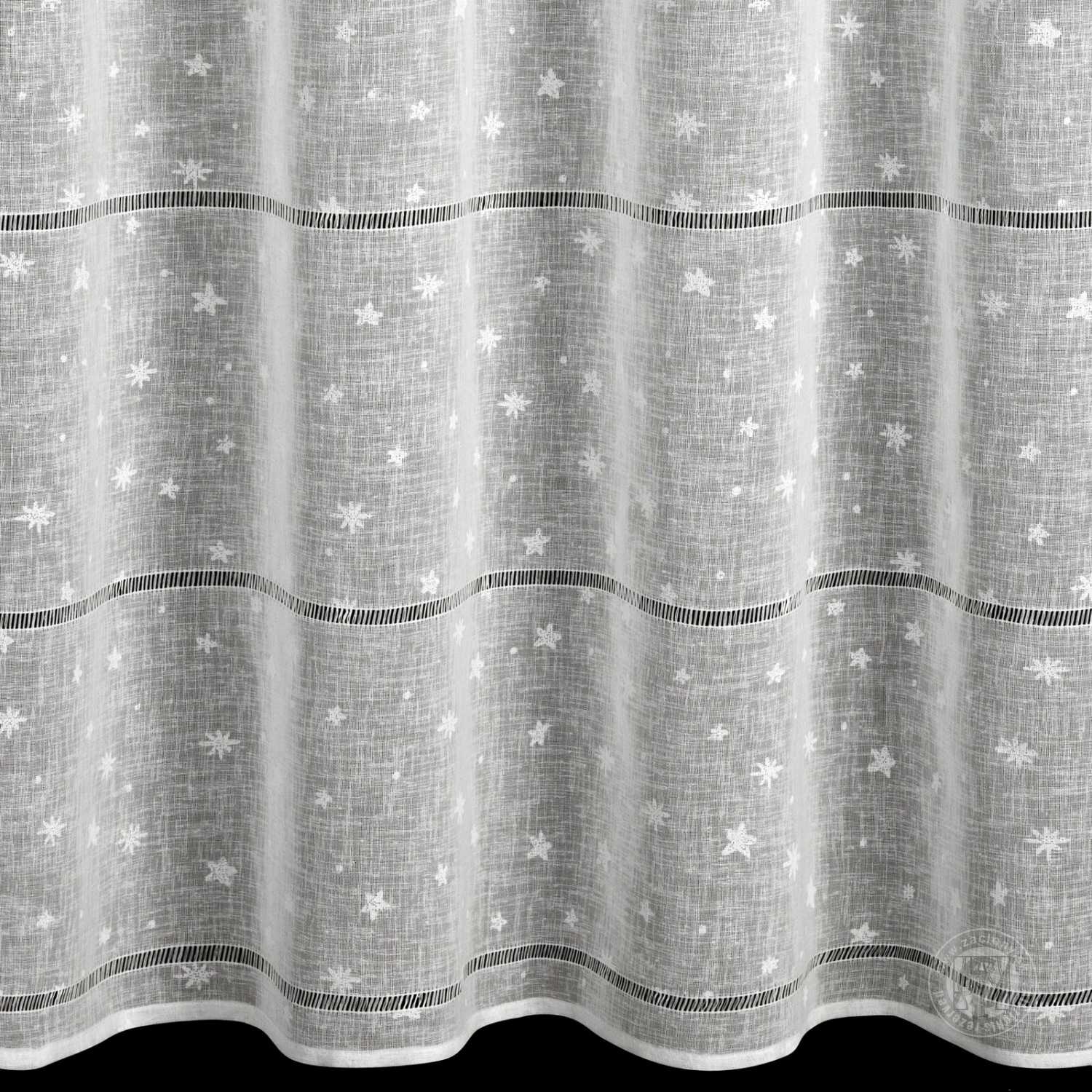 Vianočná záclona NADINE na krúžkoch 140x250cm biela