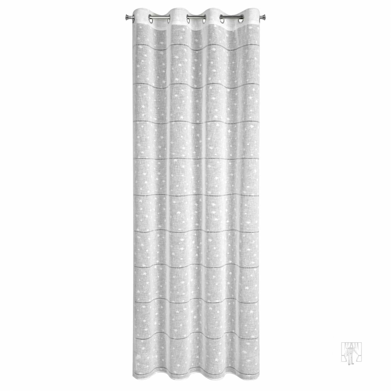 Vianočná záclona NADINE na krúžkoch 140x250cm biela