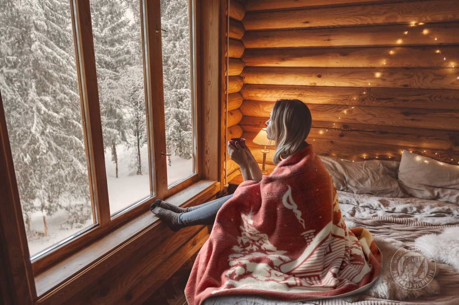 Vianočný prehoz RUDOLF 200x220cm červený/biely