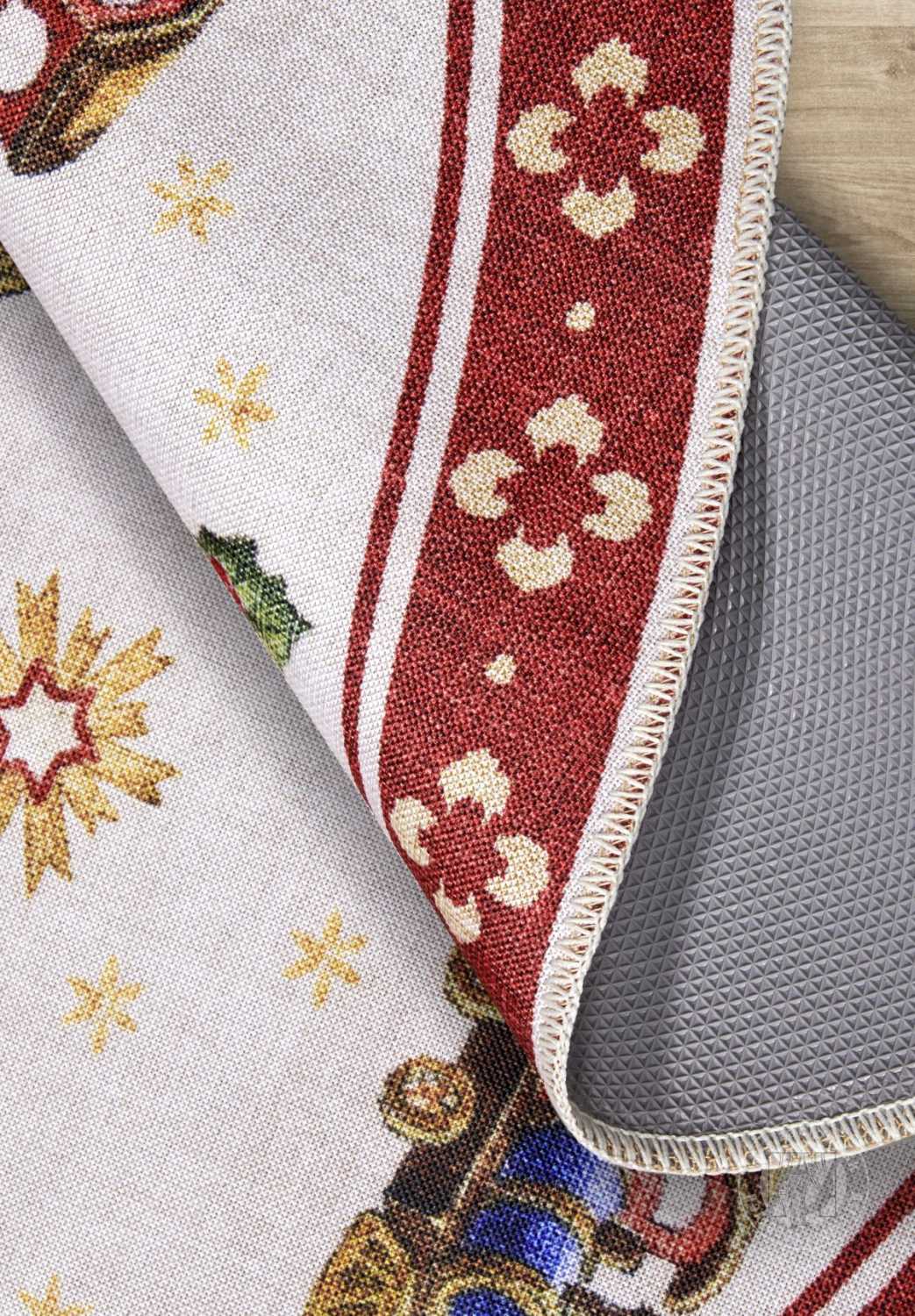 Kruhový kusový koberec Villeroy & Boch Toy´s Delight 106192 Red Multicolour, bez vlasu