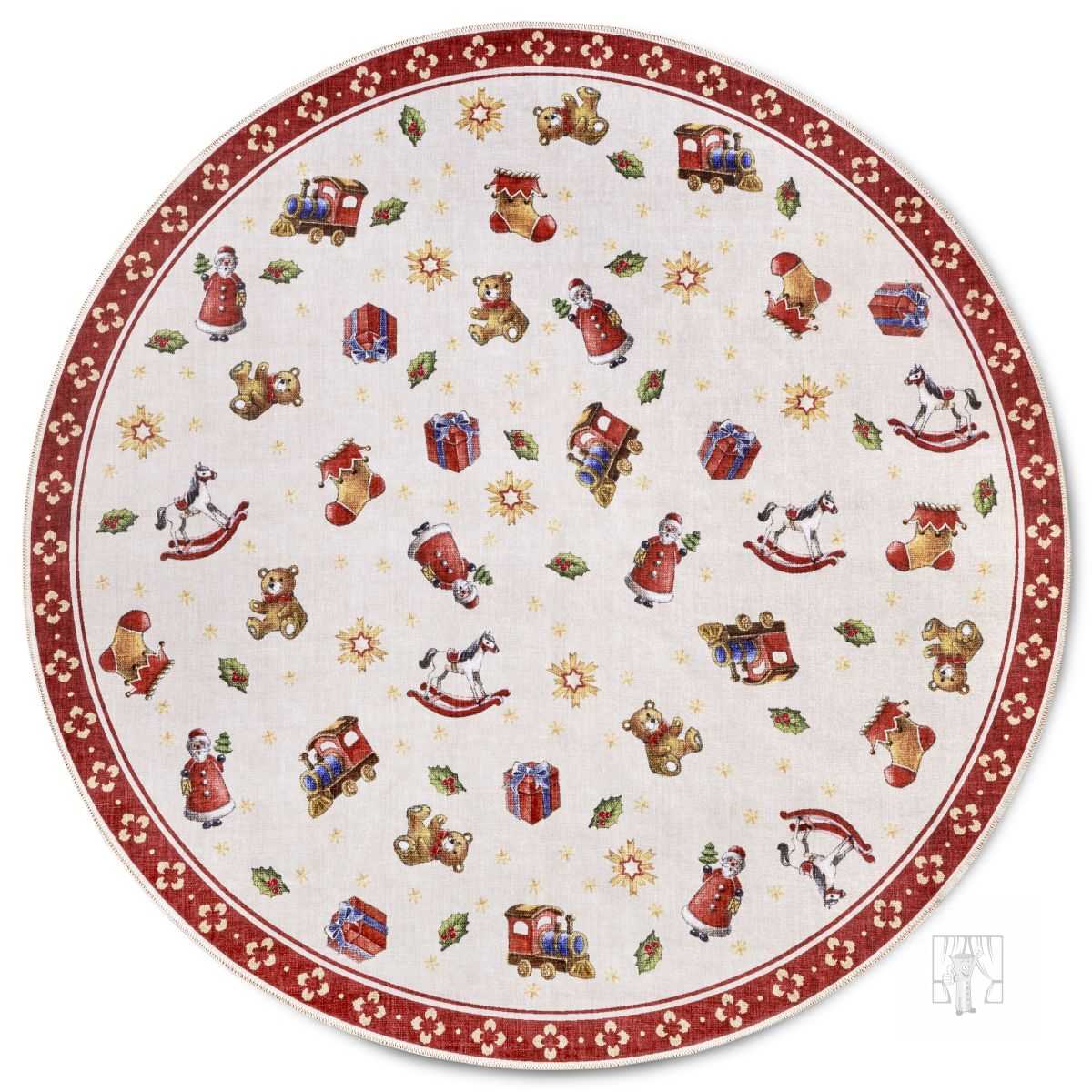 Kruhový kusový koberec Villeroy & Boch Toy´s Delight 106192 Red Multicolour, bez vlasu