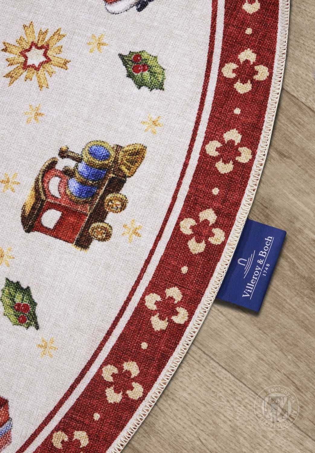 Kruhový kusový koberec Villeroy & Boch Toy´s Delight 106192 Red Multicolour, bez vlasu