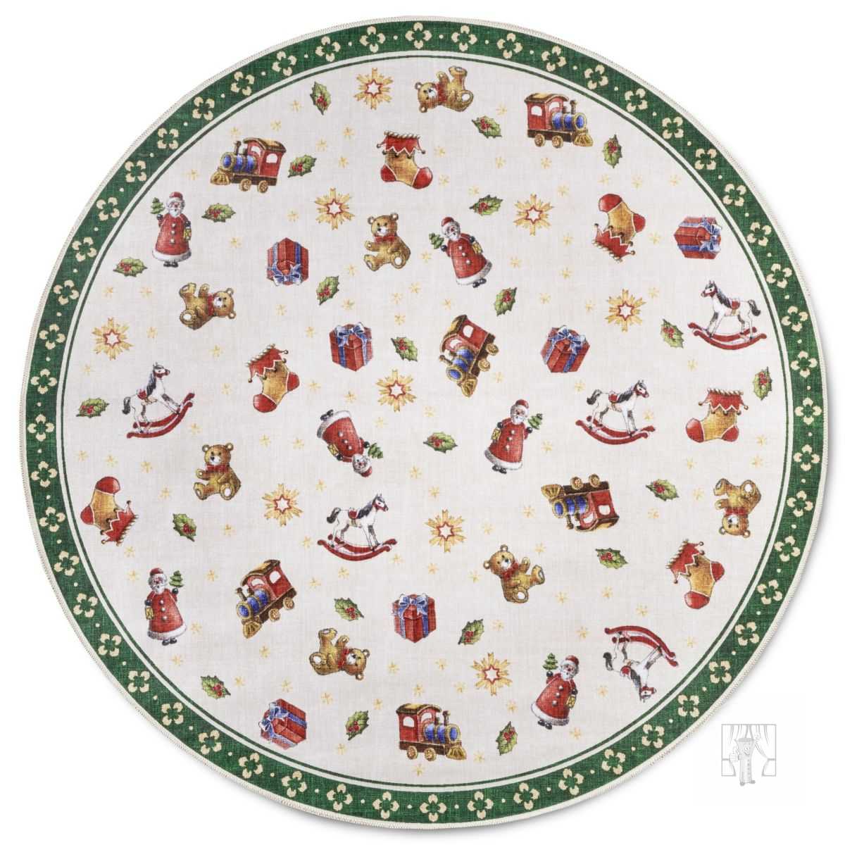 Kruhový kusový koberec Villeroy & Boch Toy´s Delight 106193 Green Multicolour, bez vlasu