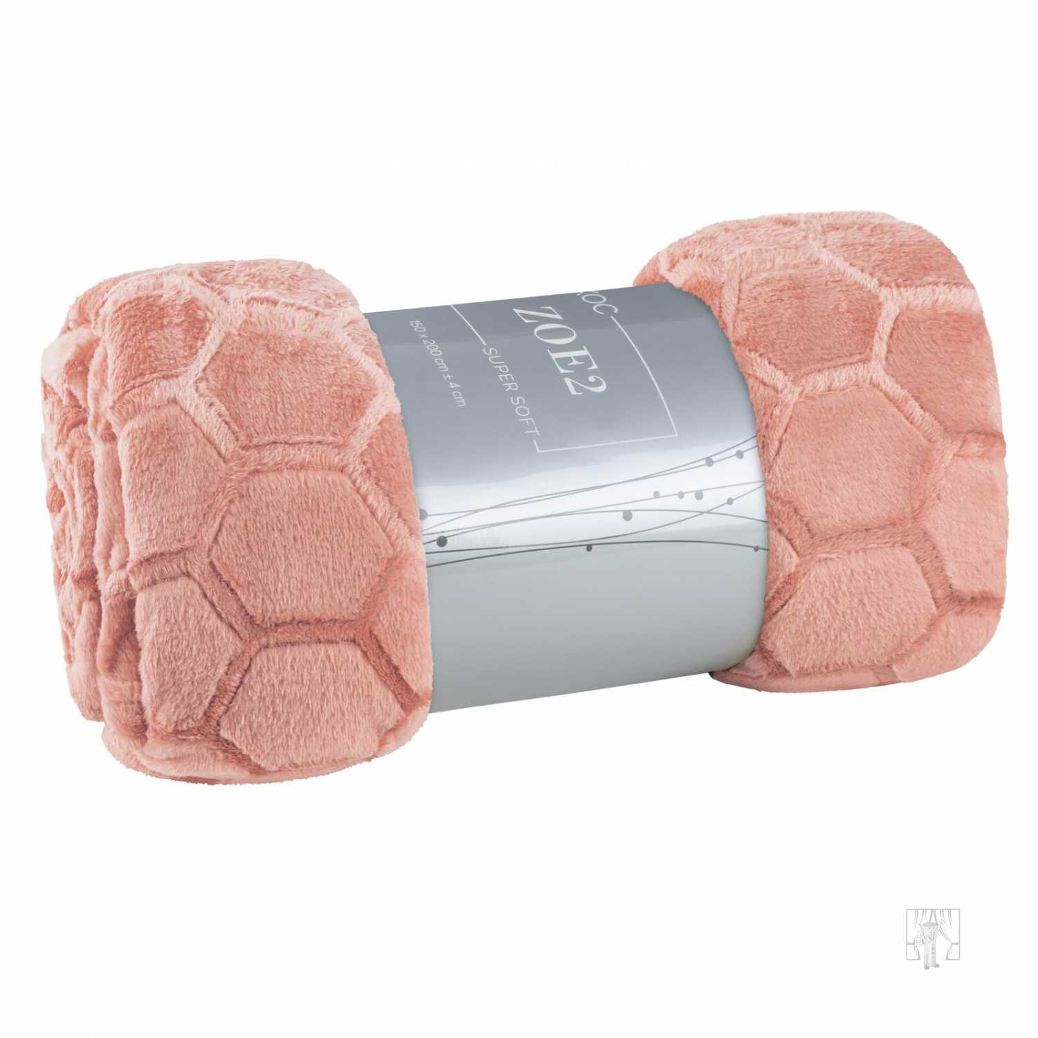 Deka z mikroflanelu ZOE 150x200cm púdrovoružová