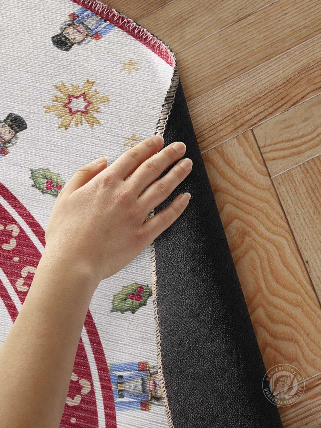 Kruhový kusový koberec Villeroy & Boch Toy´s Delight Limited Edition 106274 Cream Red, bez vlasu