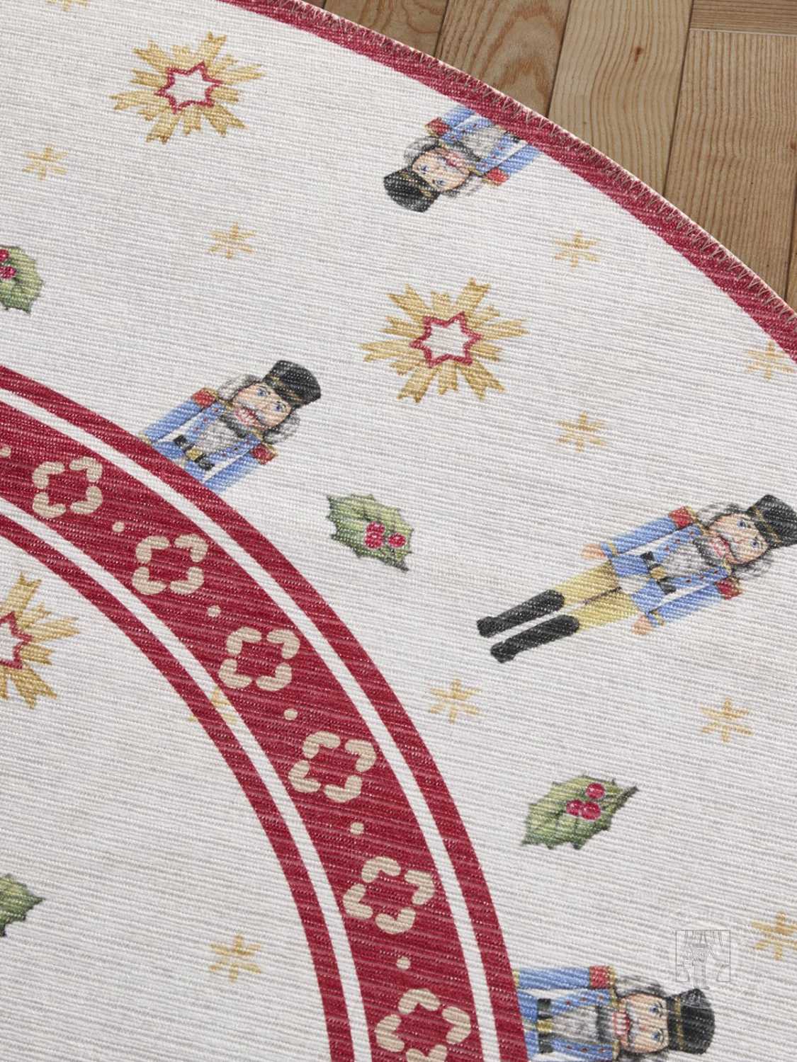 Kruhový kusový koberec Villeroy & Boch Toy´s Delight Limited Edition 106274 Cream Red, bez vlasu