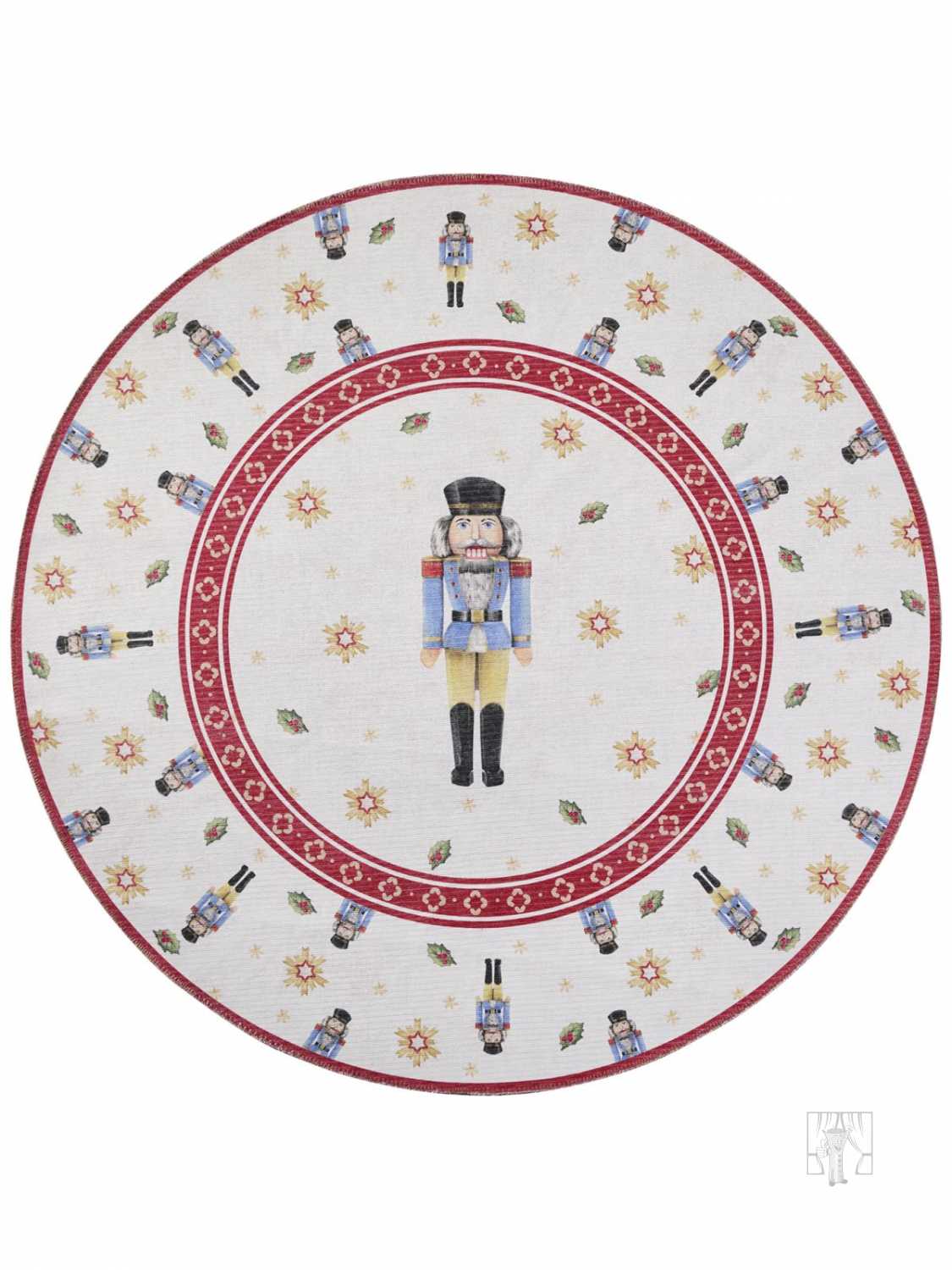 Kruhový kusový koberec Villeroy & Boch Toy´s Delight Limited Edition 106274 Cream Red, bez vlasu