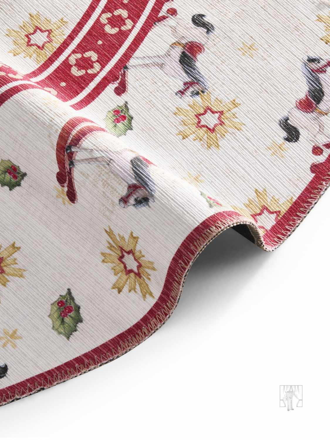 Kruhový kusový koberec Villeroy & Boch Toy`s Delight Limited Edition 106275 Cream Red, bez vlasu