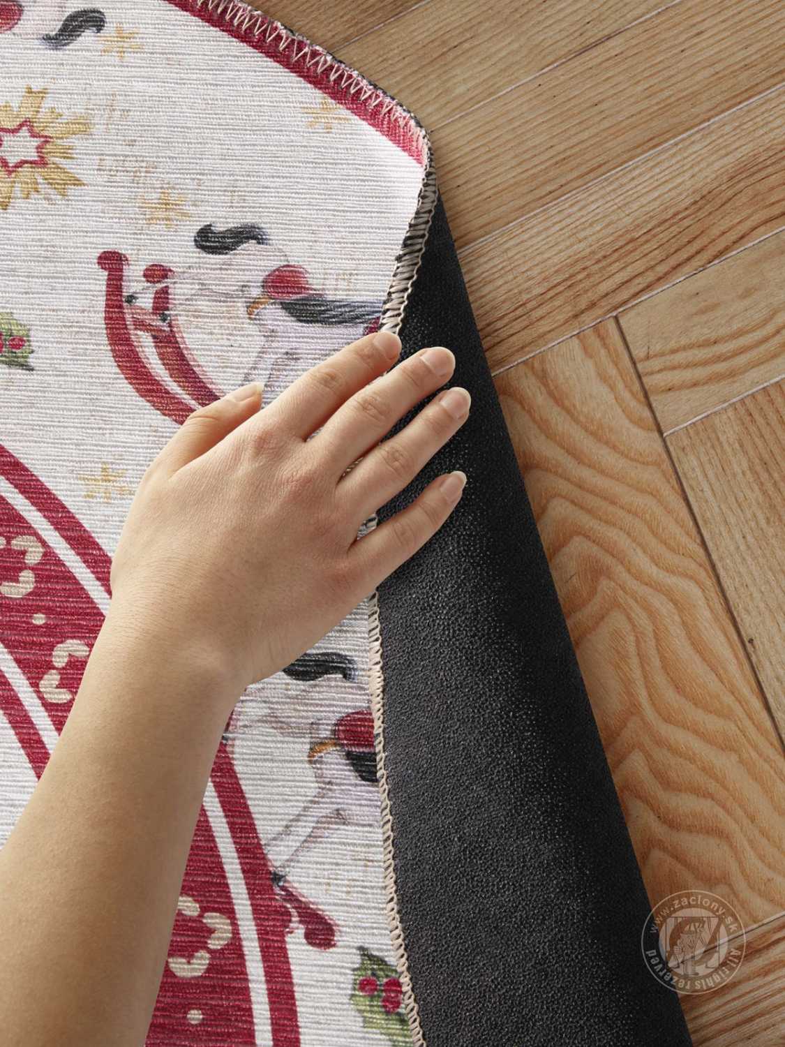 Kruhový kusový koberec Villeroy & Boch Toy`s Delight Limited Edition 106275 Cream Red, bez vlasu