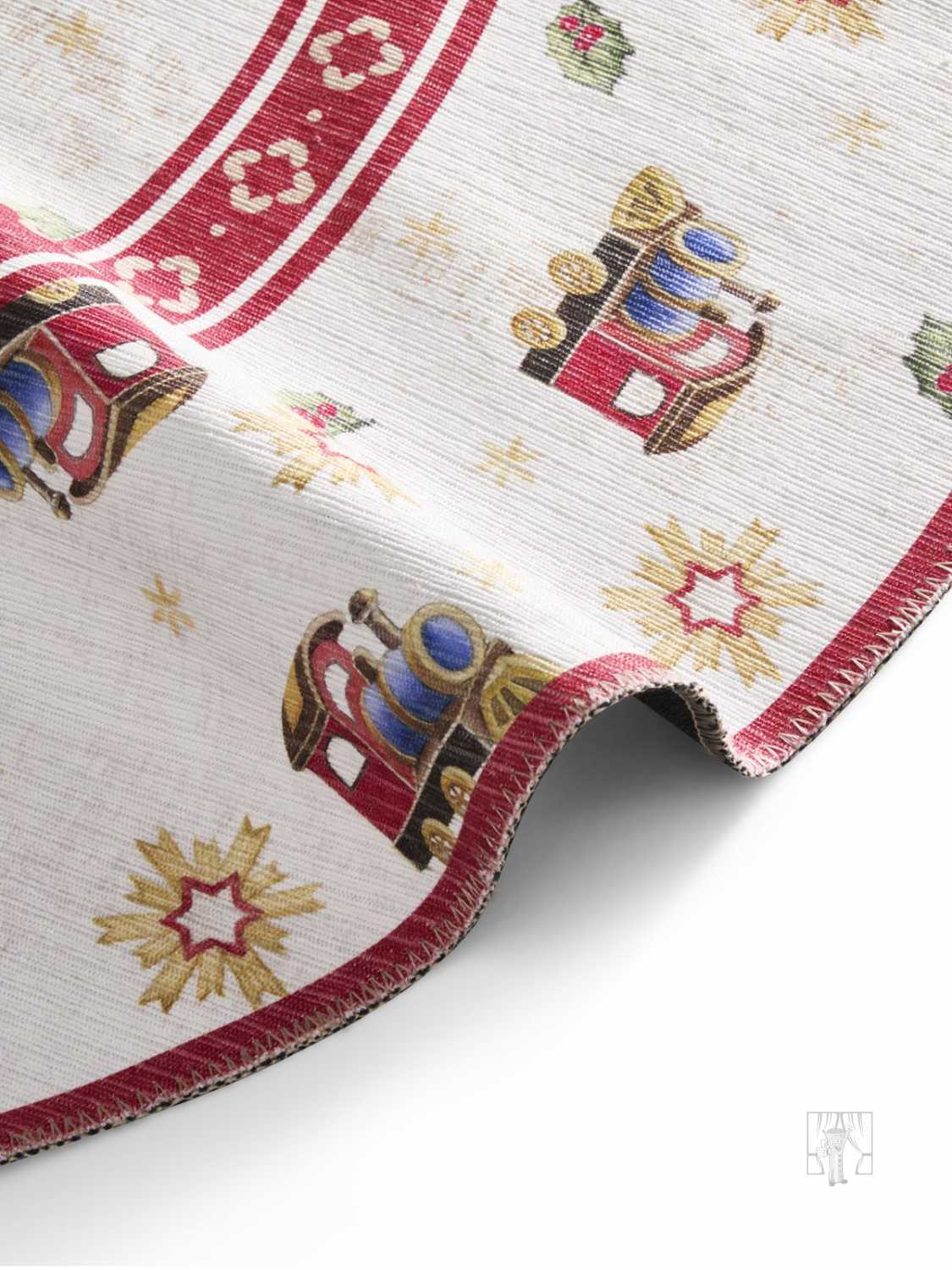 Kruhový kusový koberec Villeroy & Boch Toy`s Delight Limited Edition 106276 Cream Red, bez vlasu