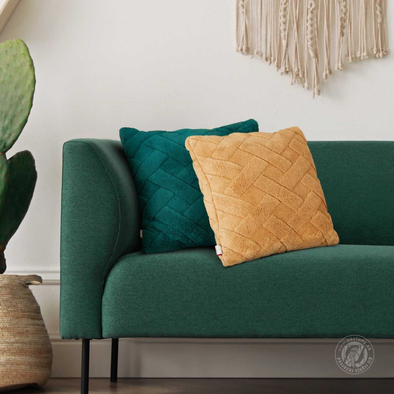 Obliečka na vankúš CARO 45x45cm tmavozelená