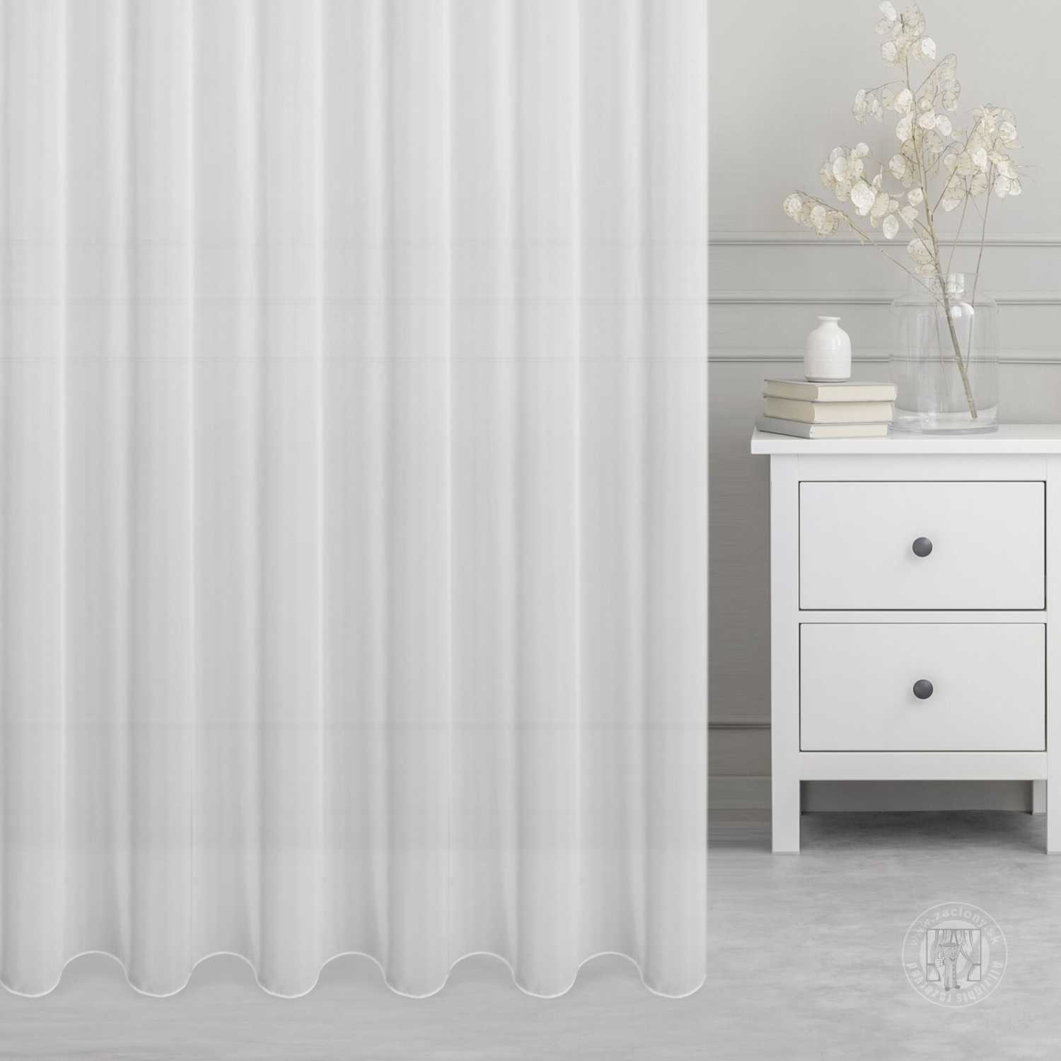 Záclona metráž WOAL biela 370cm