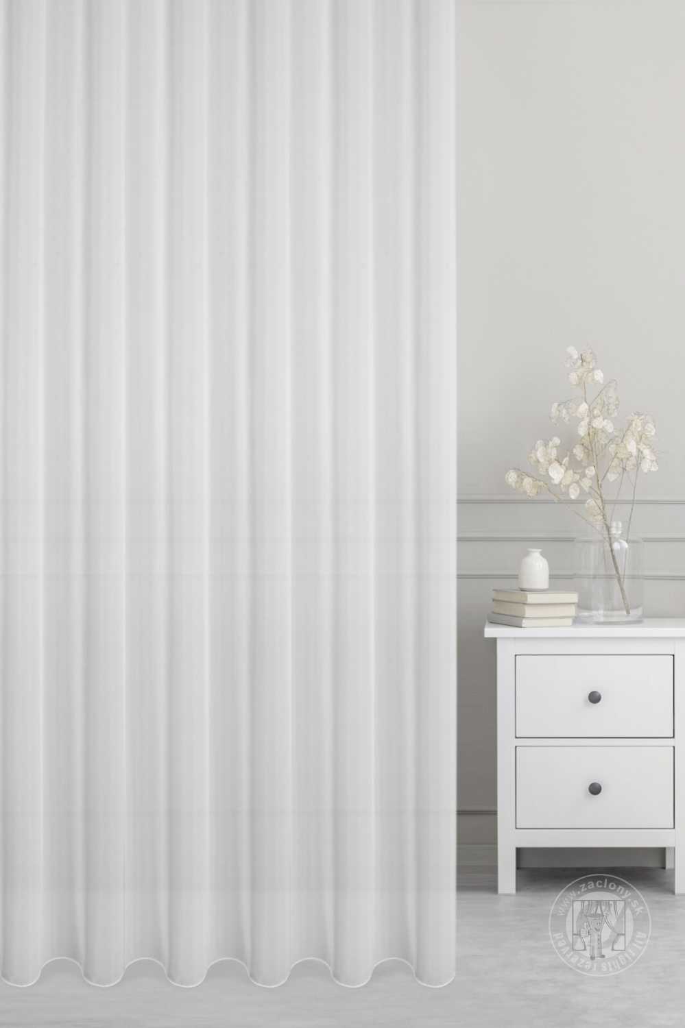 Záclona metráž WOAL biela 370cm