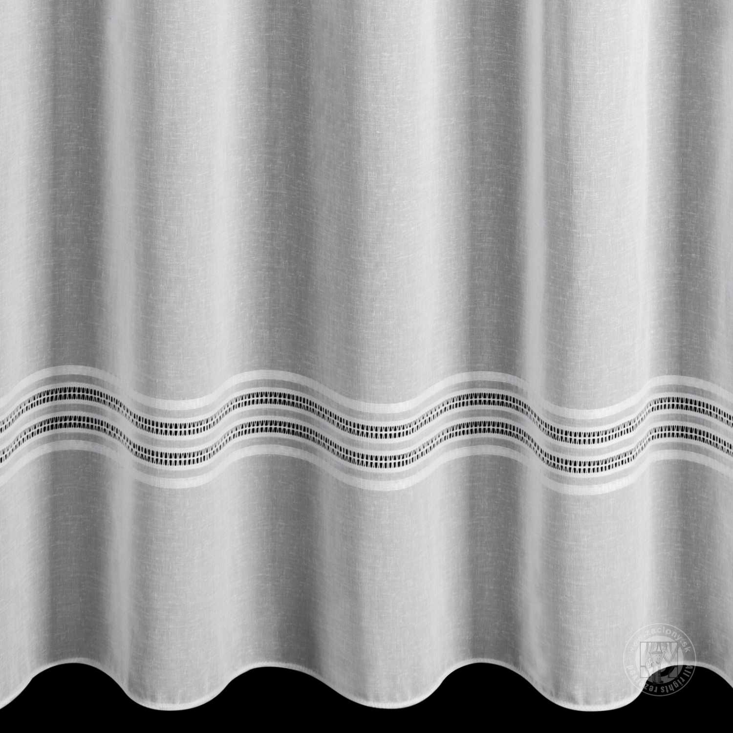 Záclona metráž 12608 biela 300cm