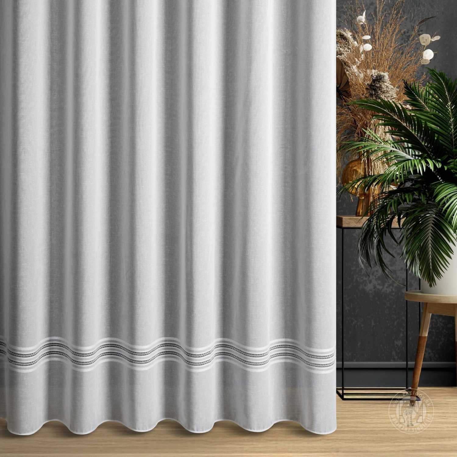 Záclona metráž 12608 biela 300cm