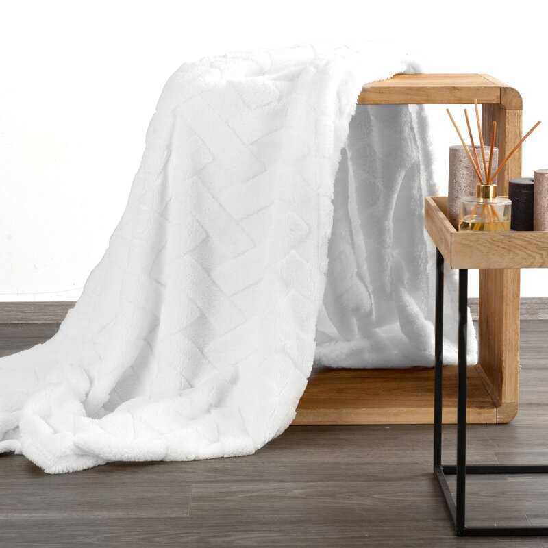 Deka z mikroflanelu CARO 150x200cm biela
