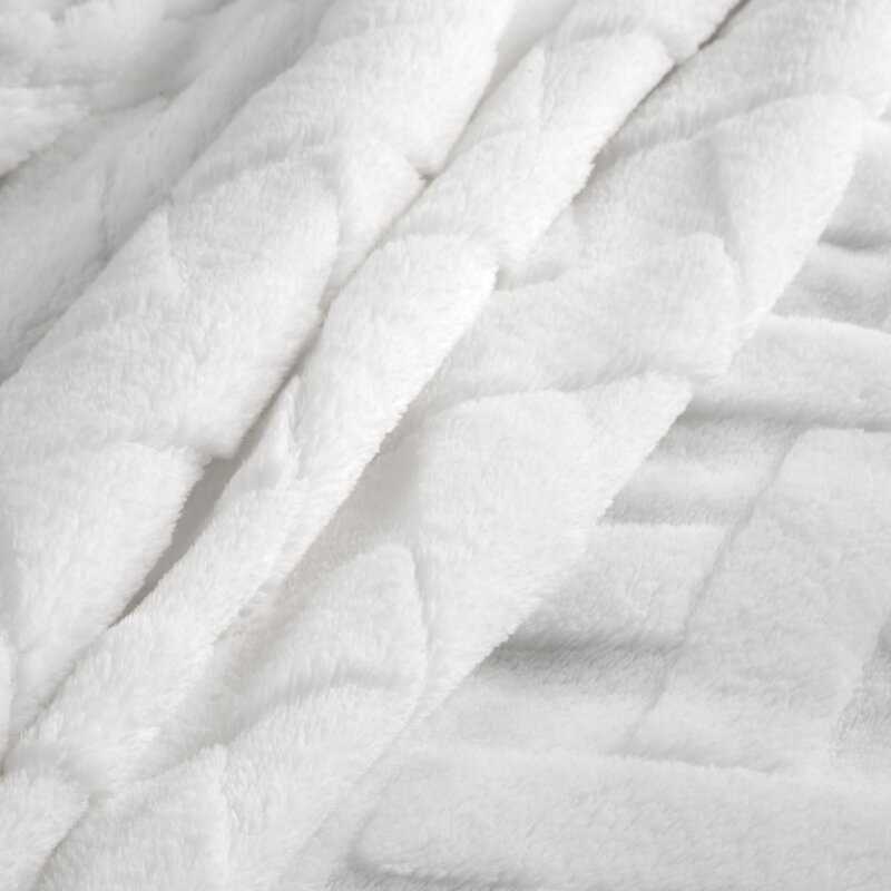 Deka z mikroflanelu CARO 150x200cm biela