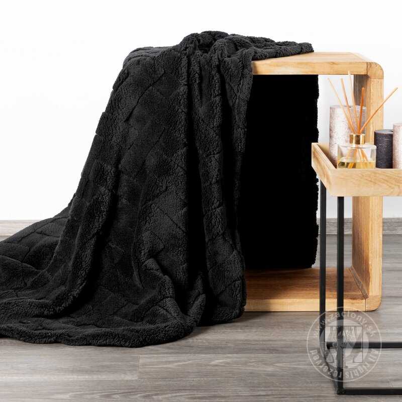 Deka z mikroflanelu CARO 150x200cm čierna